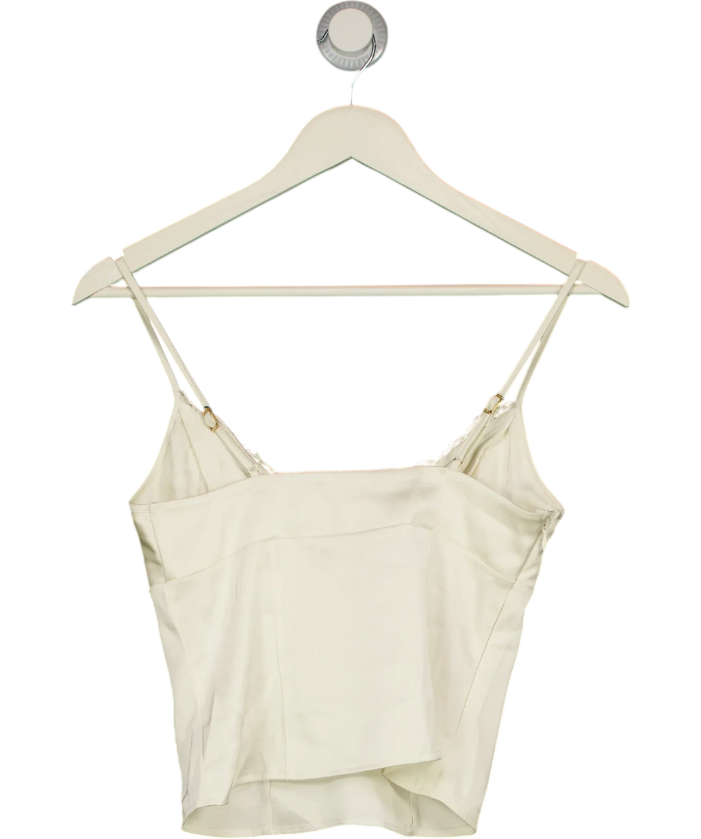 LOUNGE Cream Satin Cowl Neck Cami Top Cream, size UK 8 — back