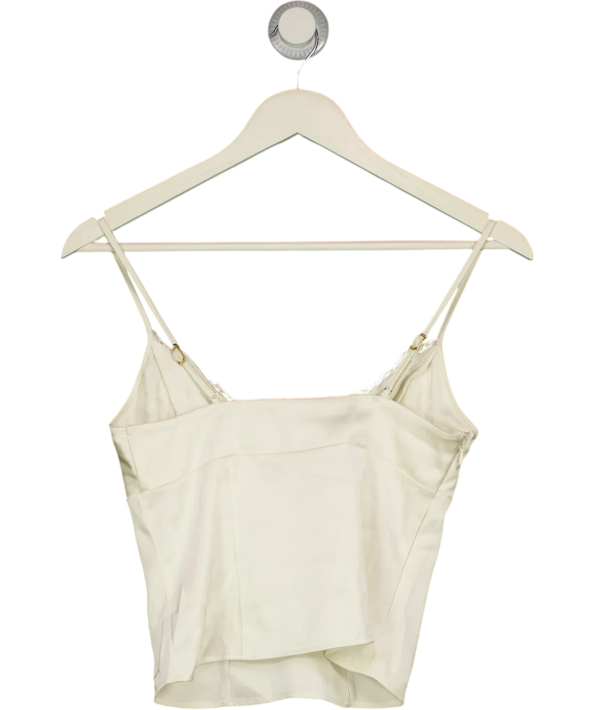 LOUNGE Cream Satin Cowl Neck Cami Top Cream, size UK 8 — back