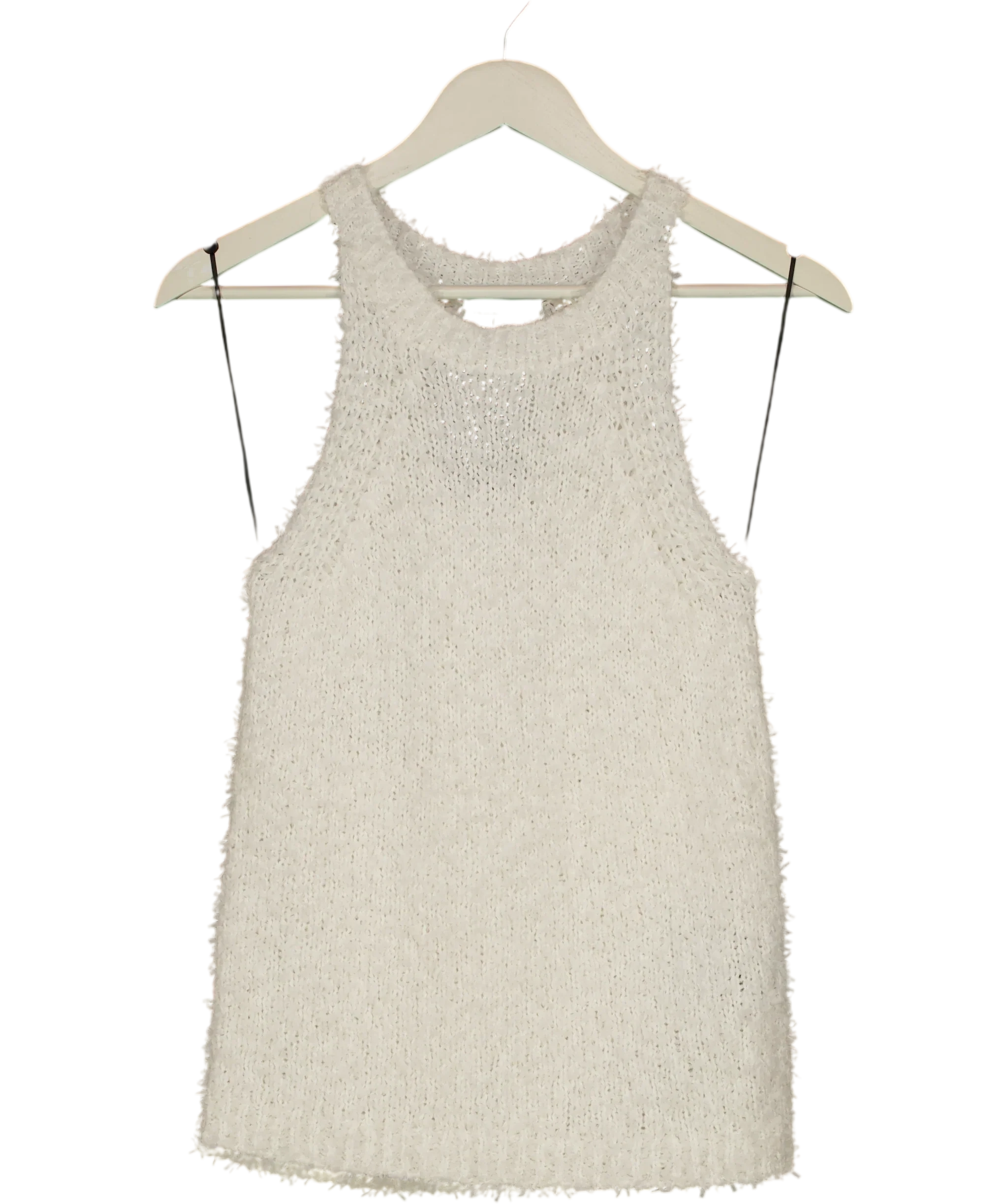 Donna Karan Cream Weekend Sleeveless Halter Sweater Tank Top Cream, size UK XS — front