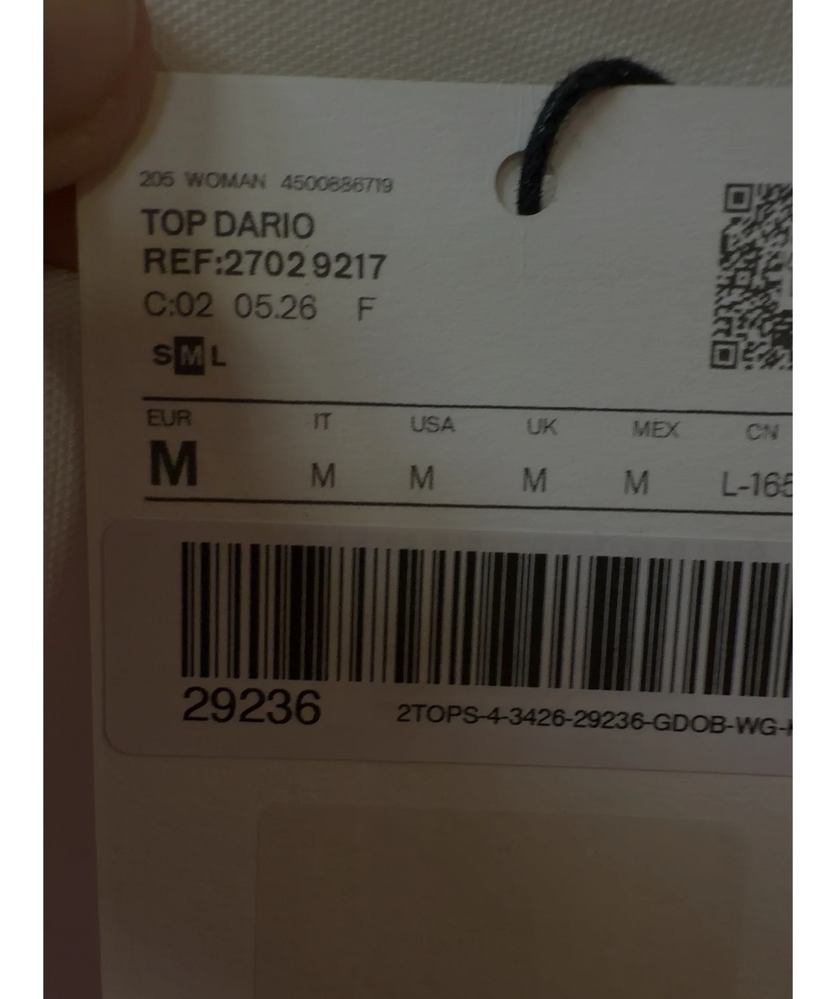 MNG White Colour, size UK M — care label