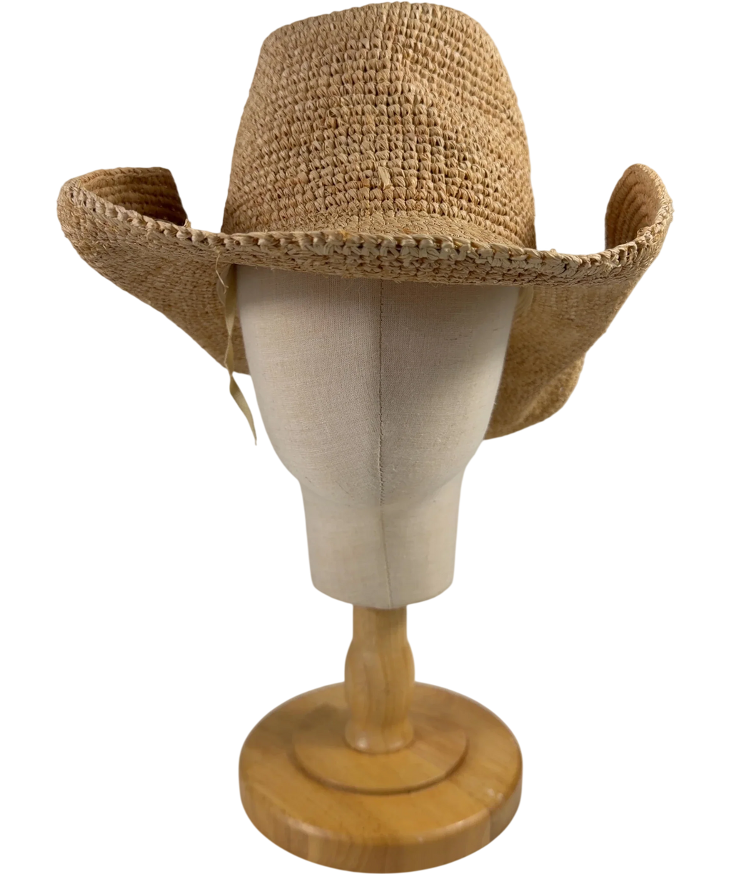Abbott Lyon Nude QC Abbott Lyon Natural Raffia Cowboy Hat — front