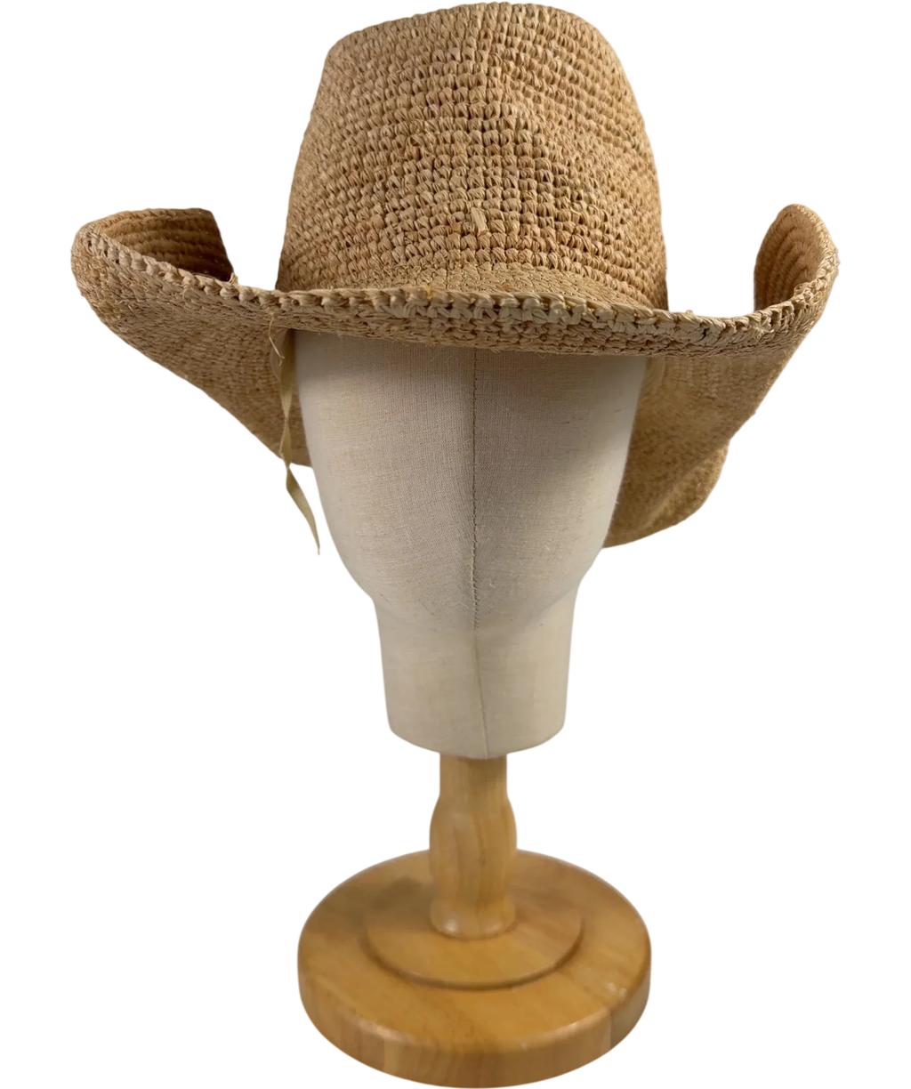 Abbott Lyon Nude QC Abbott Lyon Natural Raffia Cowboy Hat — front