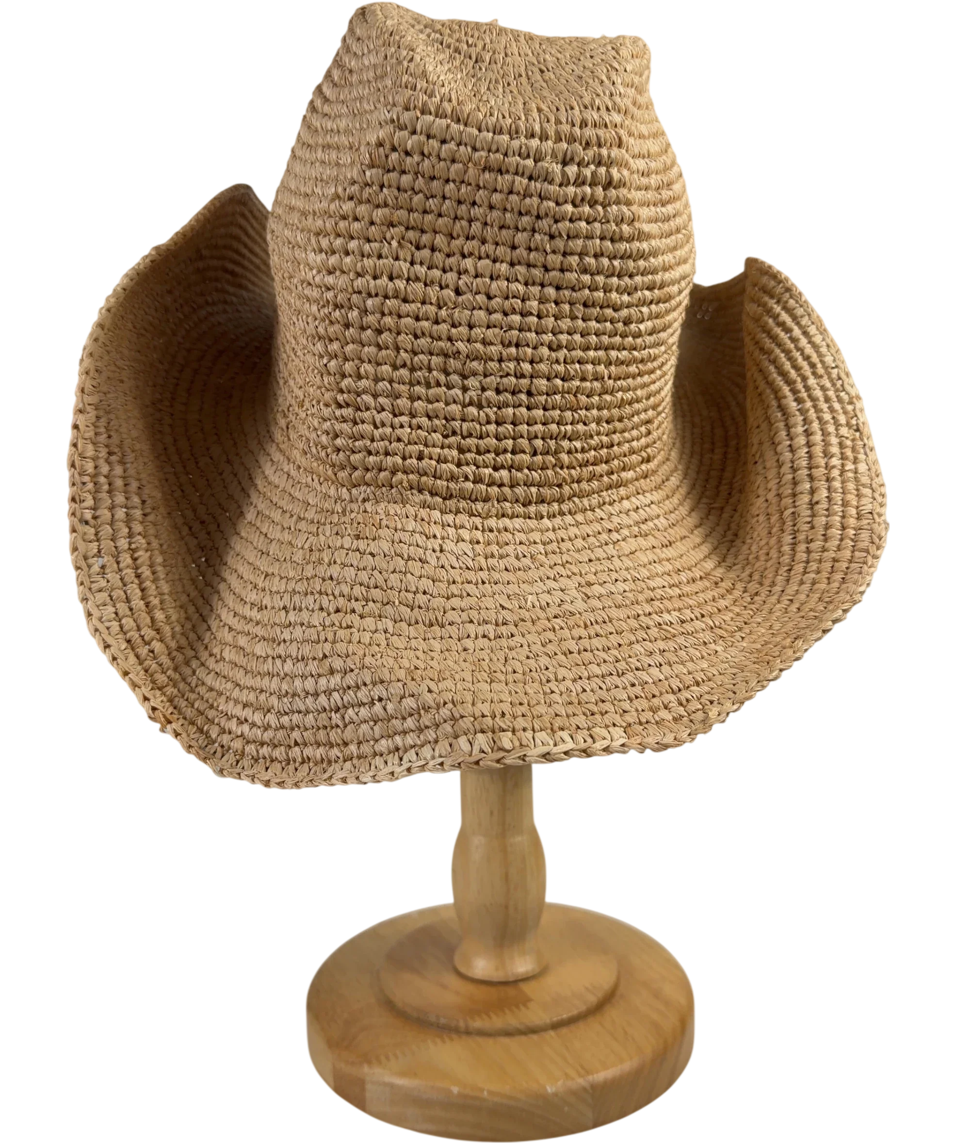 Abbott Lyon Nude QC Abbott Lyon Natural Raffia Cowboy Hat — back