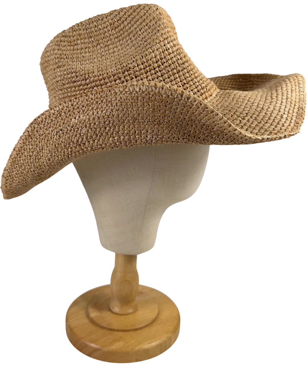 Abbott Lyon Natural Raffia Cowboy Hat One Size — Extra shot