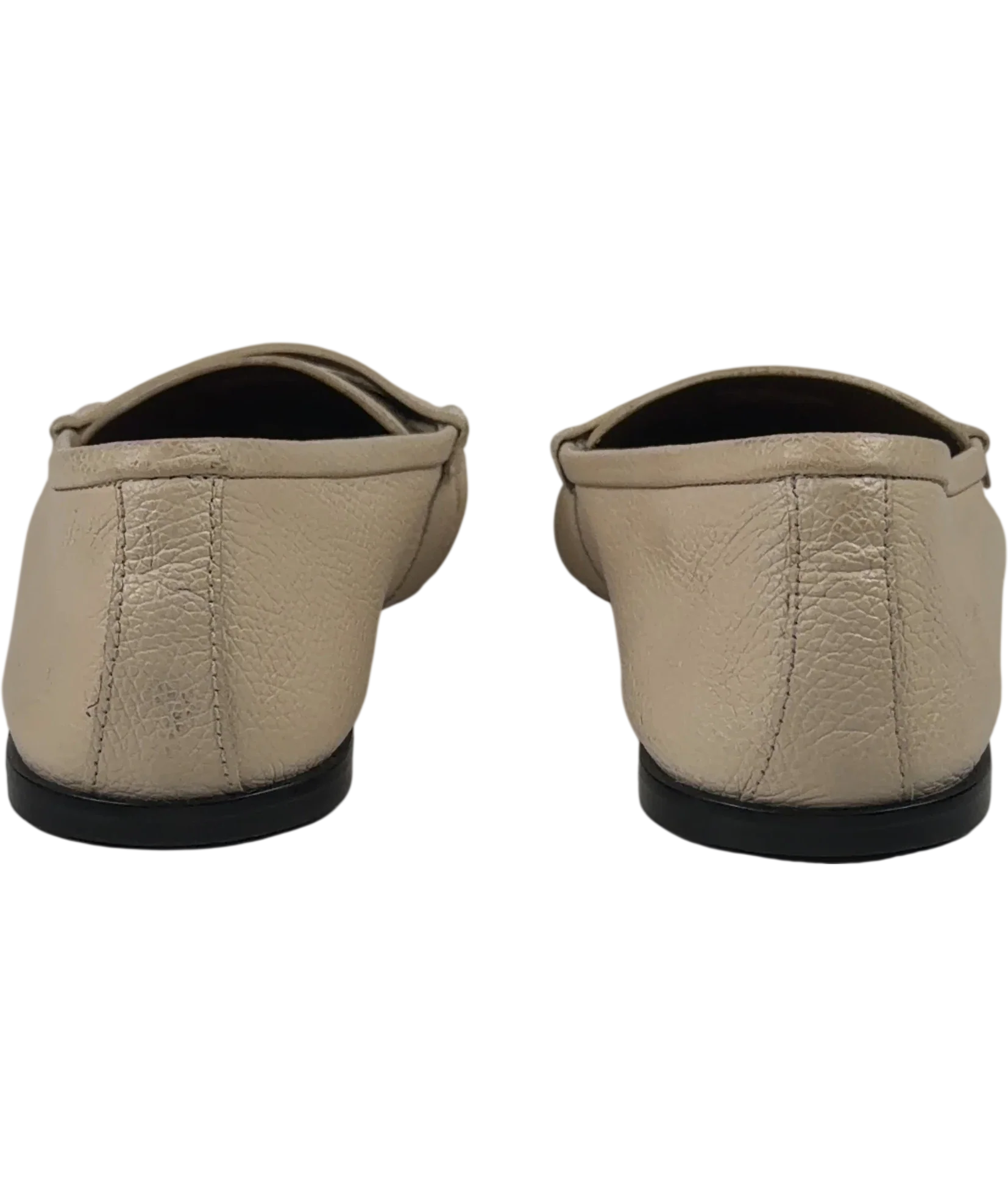 ZARA Cream RUCHED LEATHER LOAFERS, size UK 6 EU 39 👠 — back