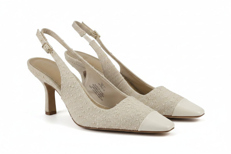 H&M Cream Textured slingbacks, size UK 5 EU 38 👠 — front