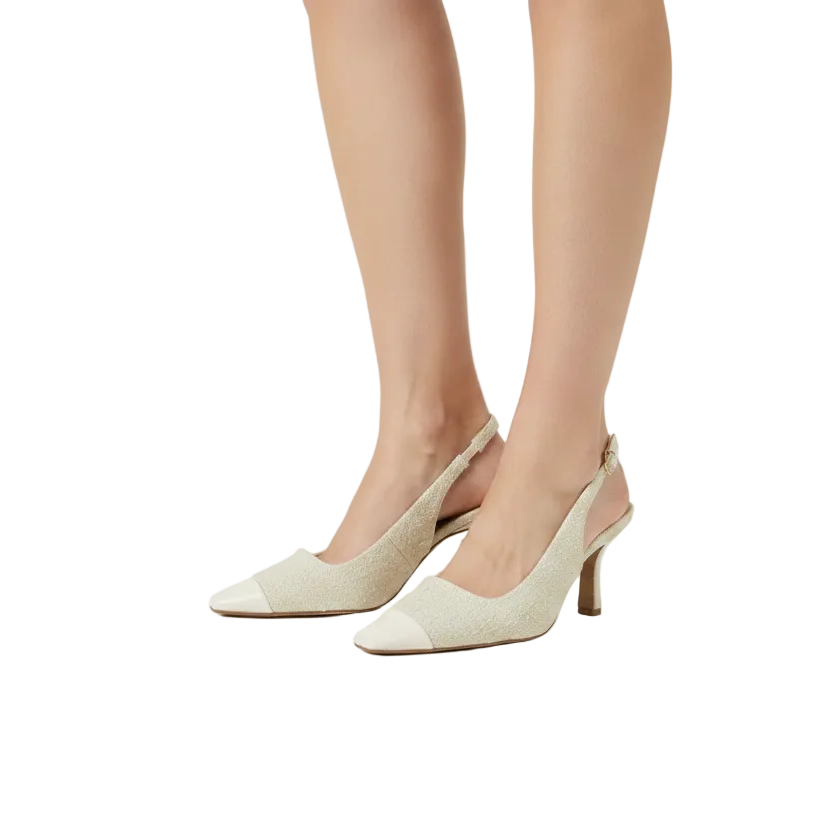H&M Cream Textured Slingbacks UK 5 EU 38