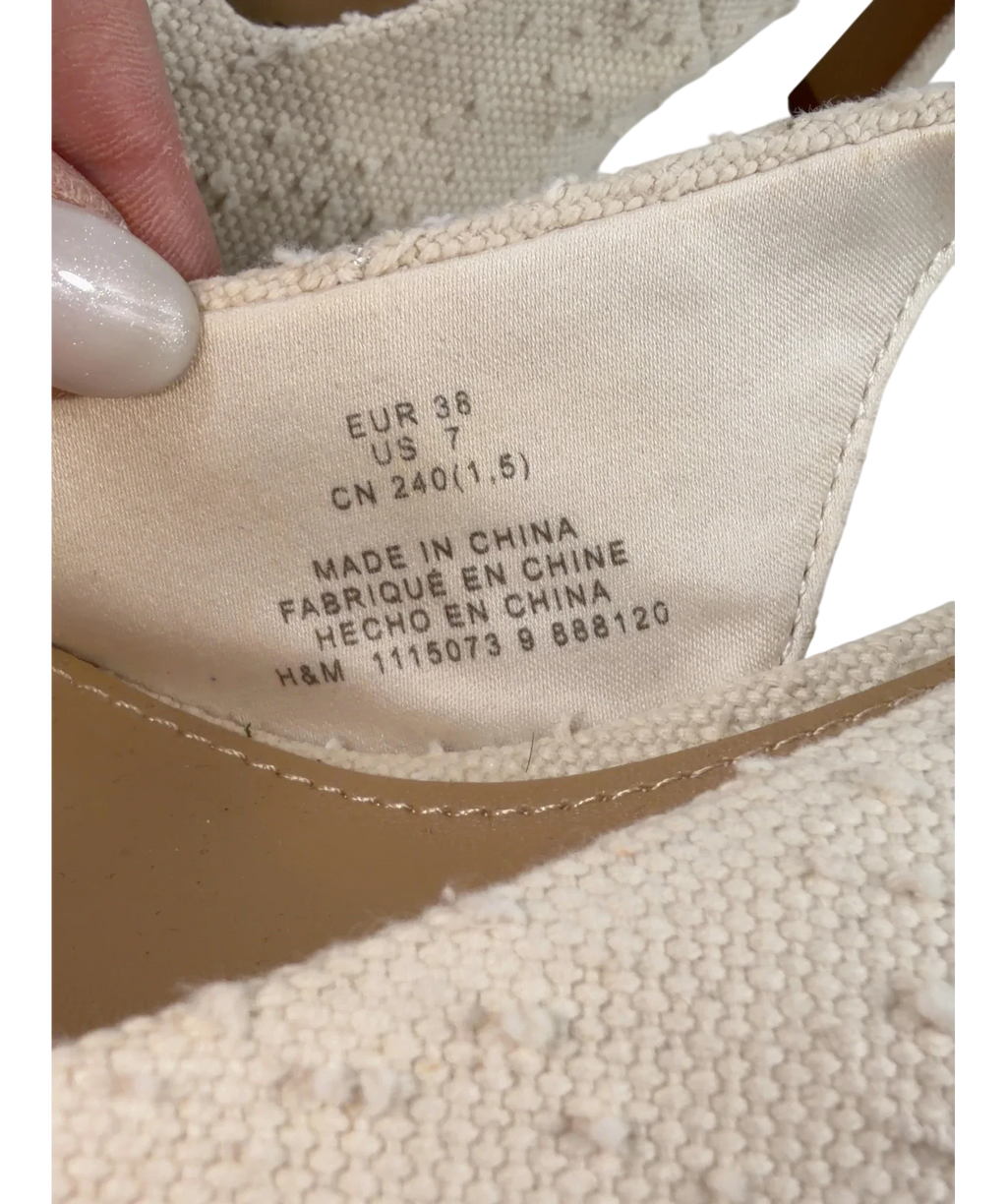 H&M Cream Textured Slingbacks UK 5 EU 38 — Extra shot