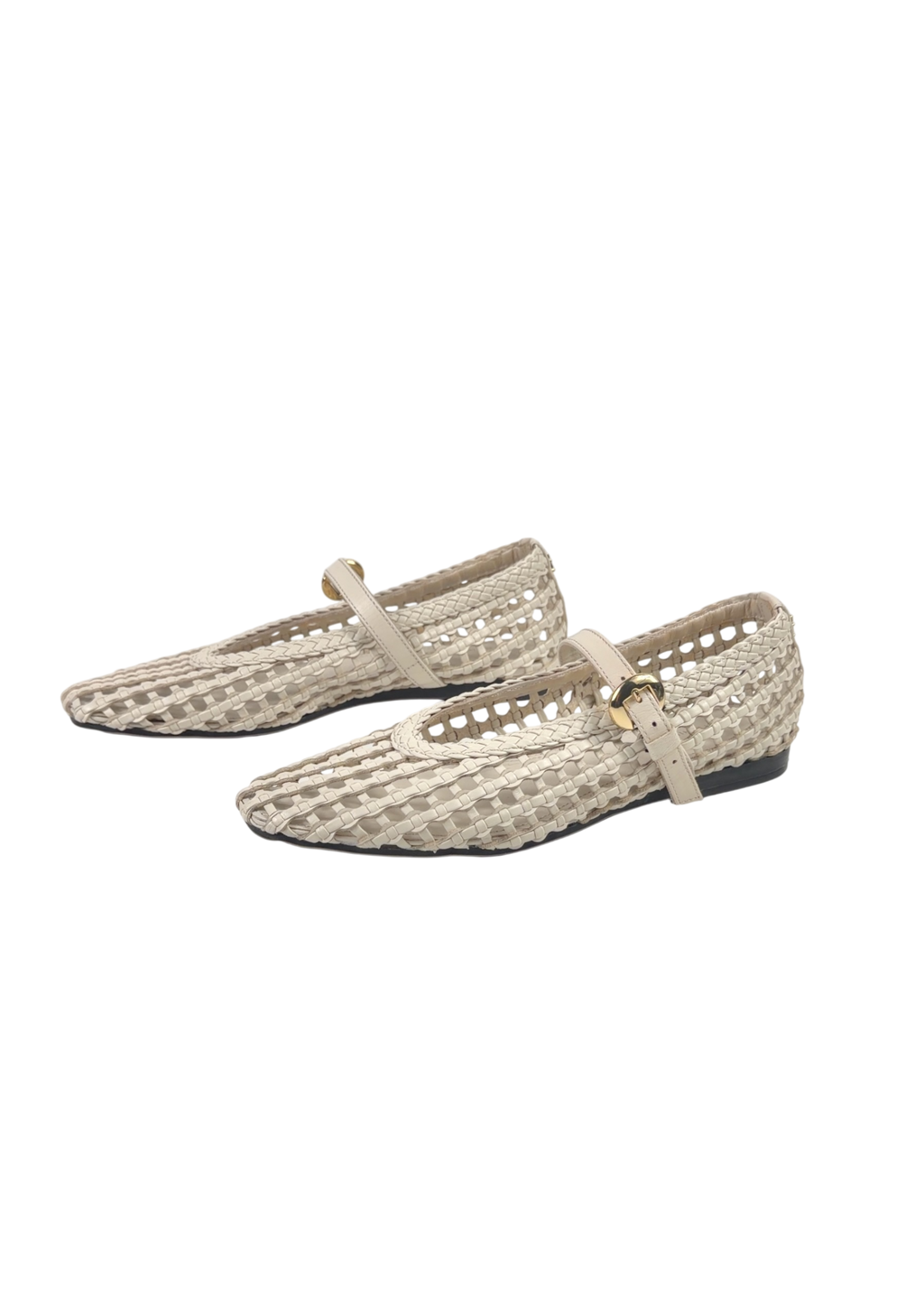 TOMMY HILFIGIER Cream Woven Mary Jane Ballerinas UK 5 EU 38