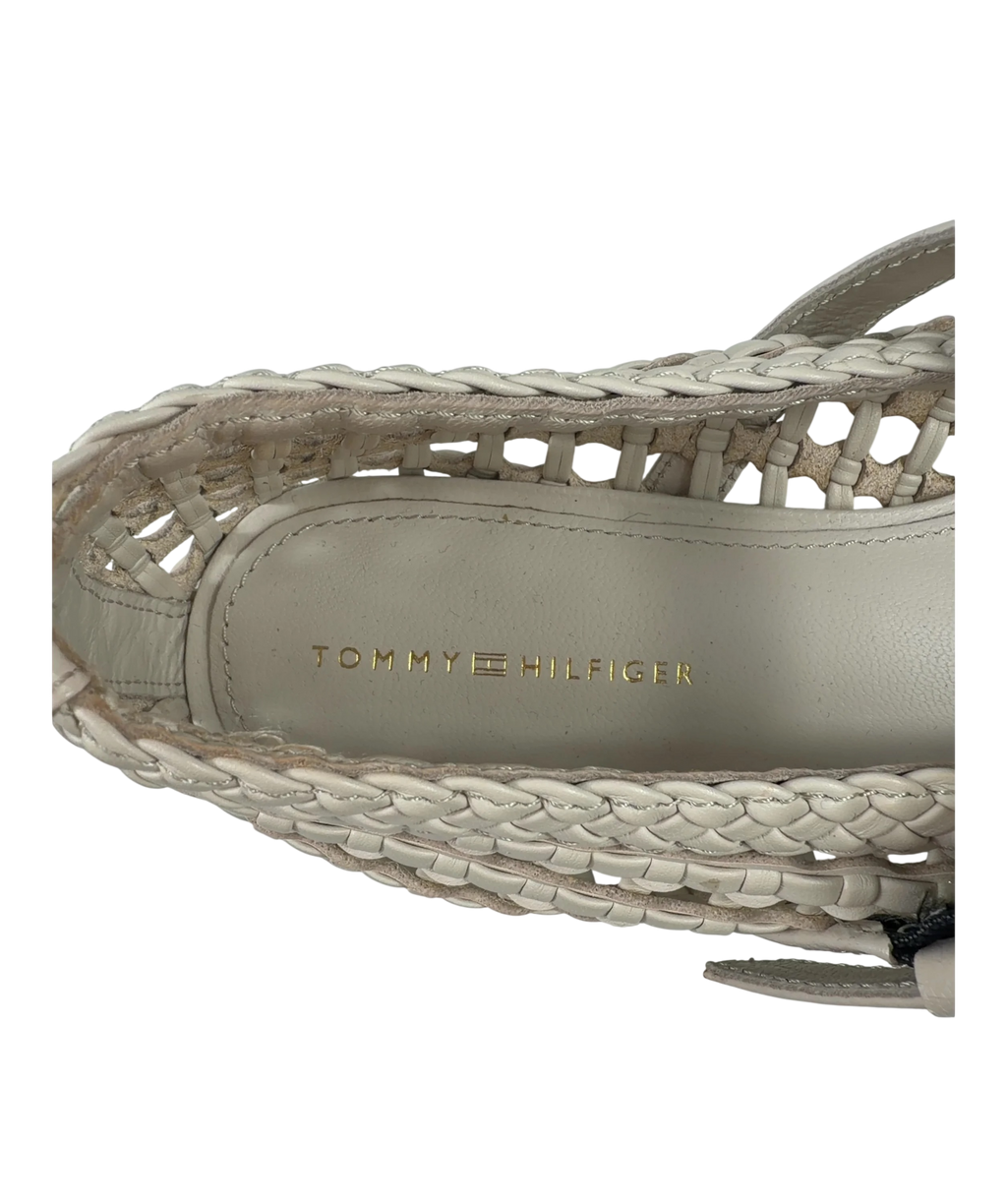 TOMMY HILFIGIER Cream Woven Mary Jane Ballerinas UK 5 EU 38