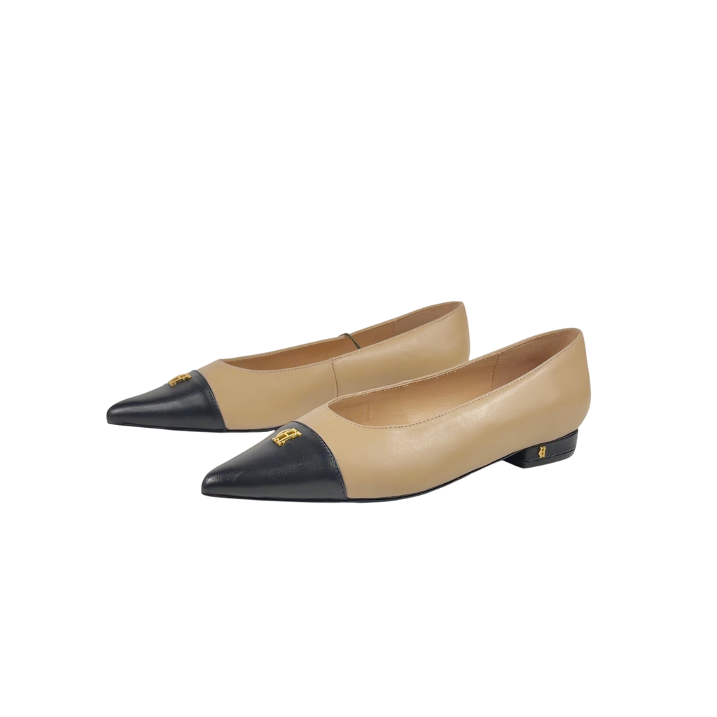HOLLAND COOPER Pointed Ballet Shoe Nude / Black UK 6 EU 39