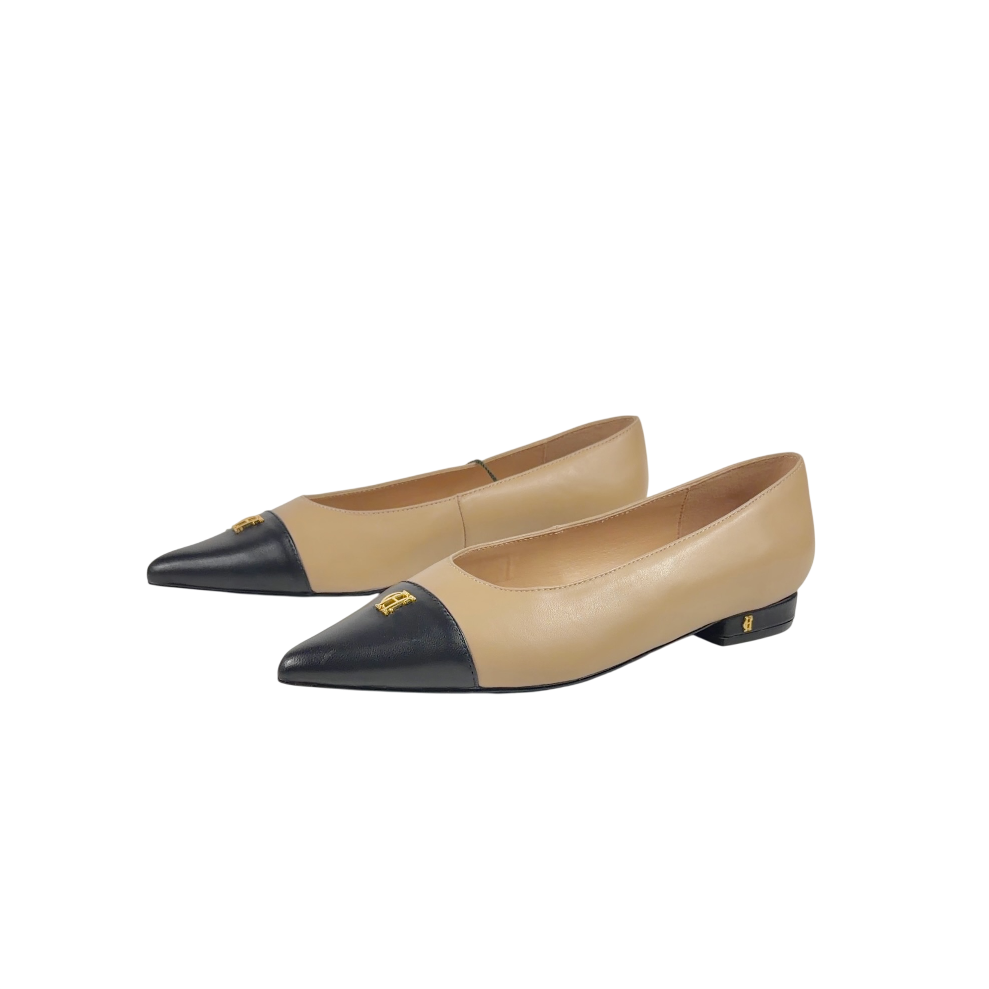 HOLLAND COOPER Pointed Ballet Shoe Nude / Black UK 6 EU 39