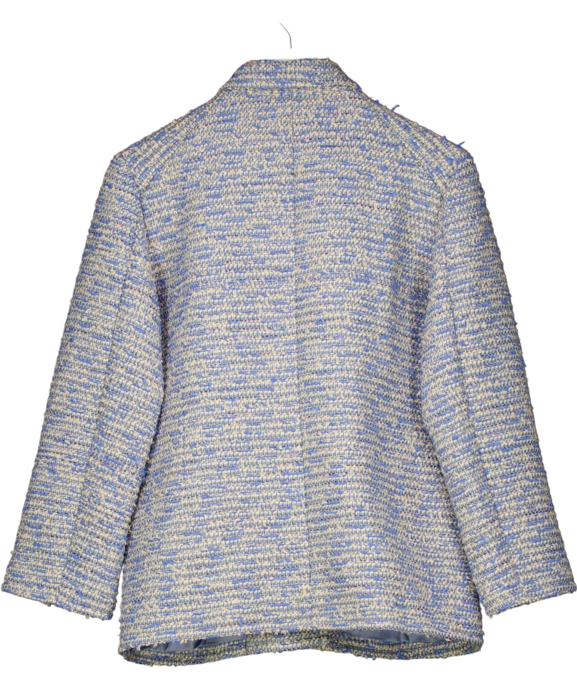 YEONI Blue . Lula Tweed Utility Shirt Jacket Blue, size UK M — back