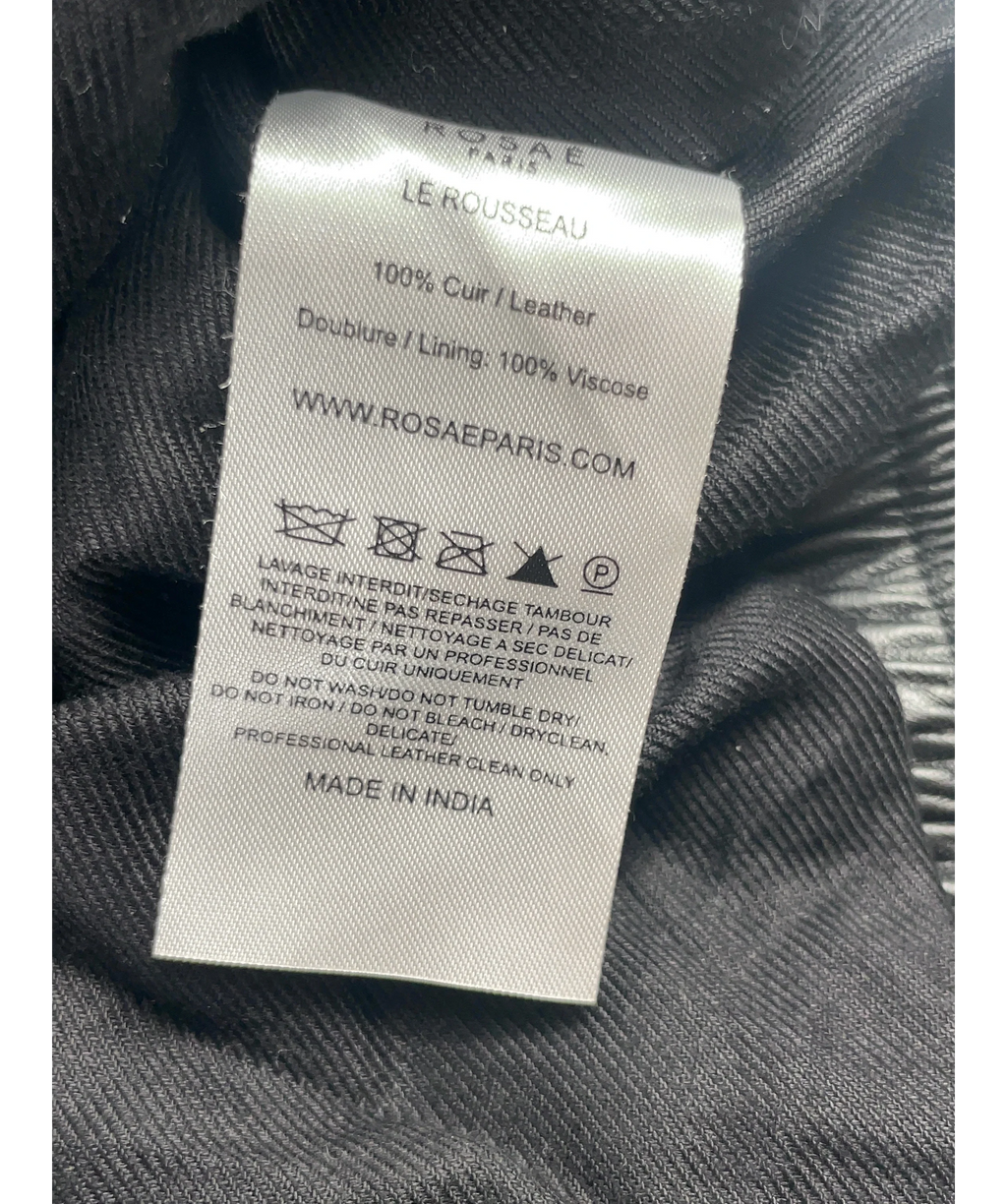 ROSAE PARIS Black Le Rousseau Leather Bomber Jacket Black Size 38 (, size UK 10 — label