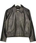 ROSAE PARIS Black Le Rousseau Leather Bomber Jacket Black Size 38 (, size UK 10 — front