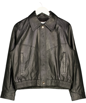 ROSAE PARIS Le Rousseau Leather Bomber Jacket Black Size 38 ( UK 10