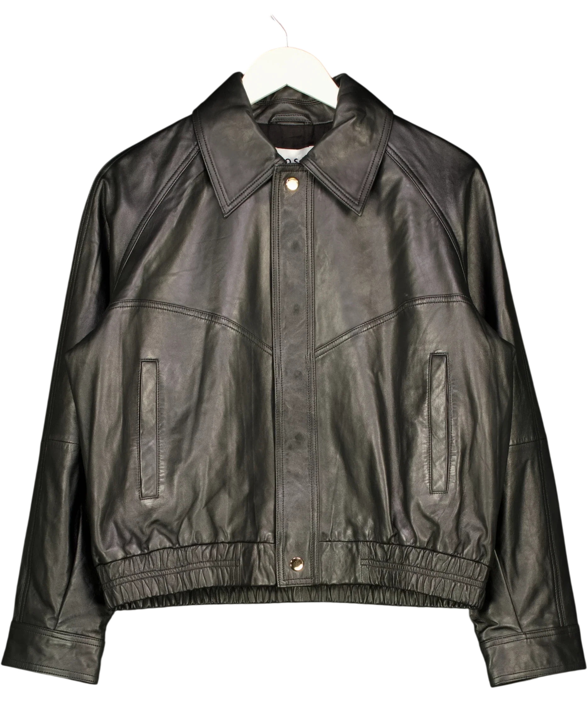 ROSAE PARIS Black Le Rousseau Leather Bomber Jacket Black Size 38 (, size UK 10 — front