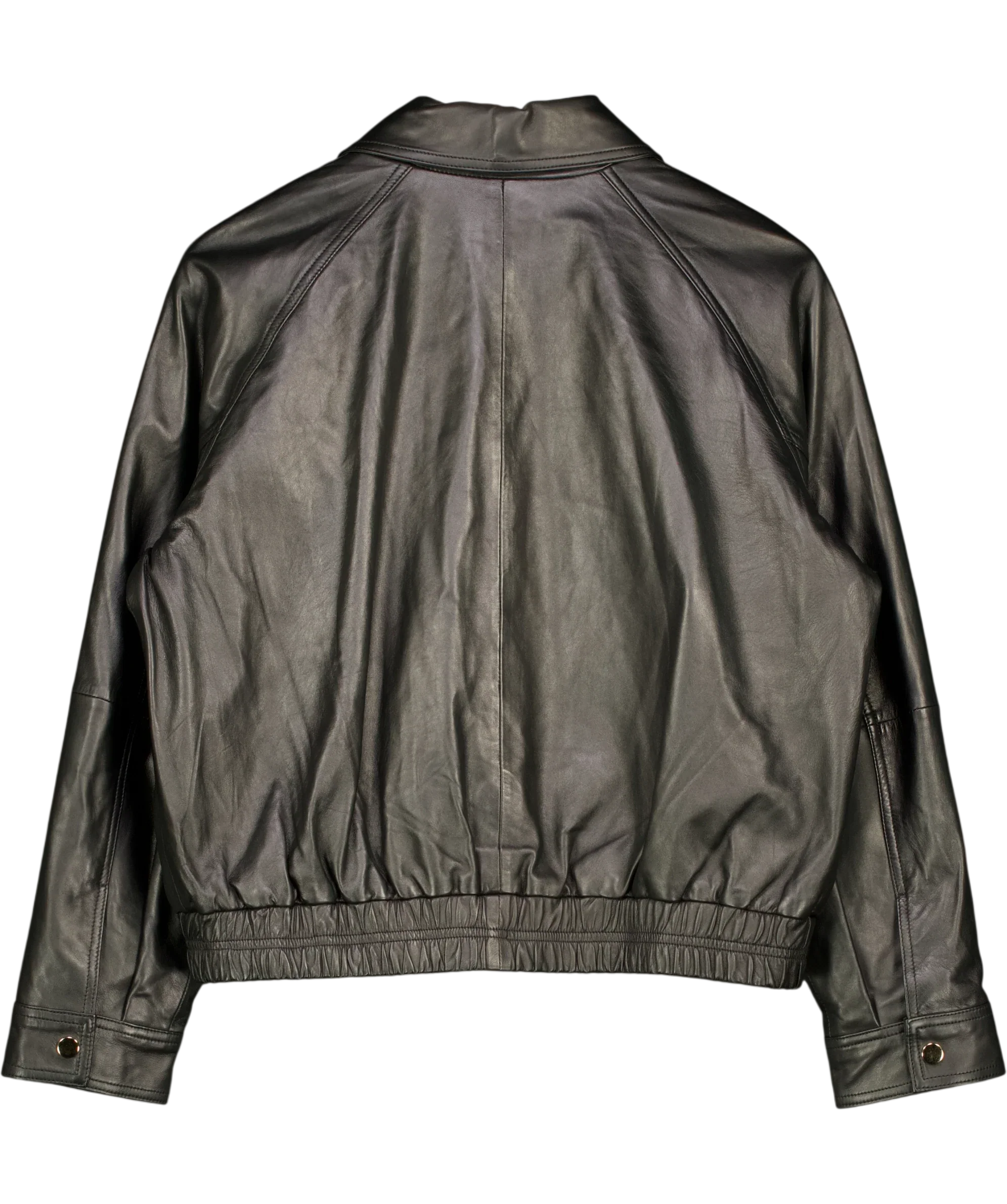 ROSAE PARIS Black Le Rousseau Leather Bomber Jacket Black Size 38 (, size UK 10 — back
