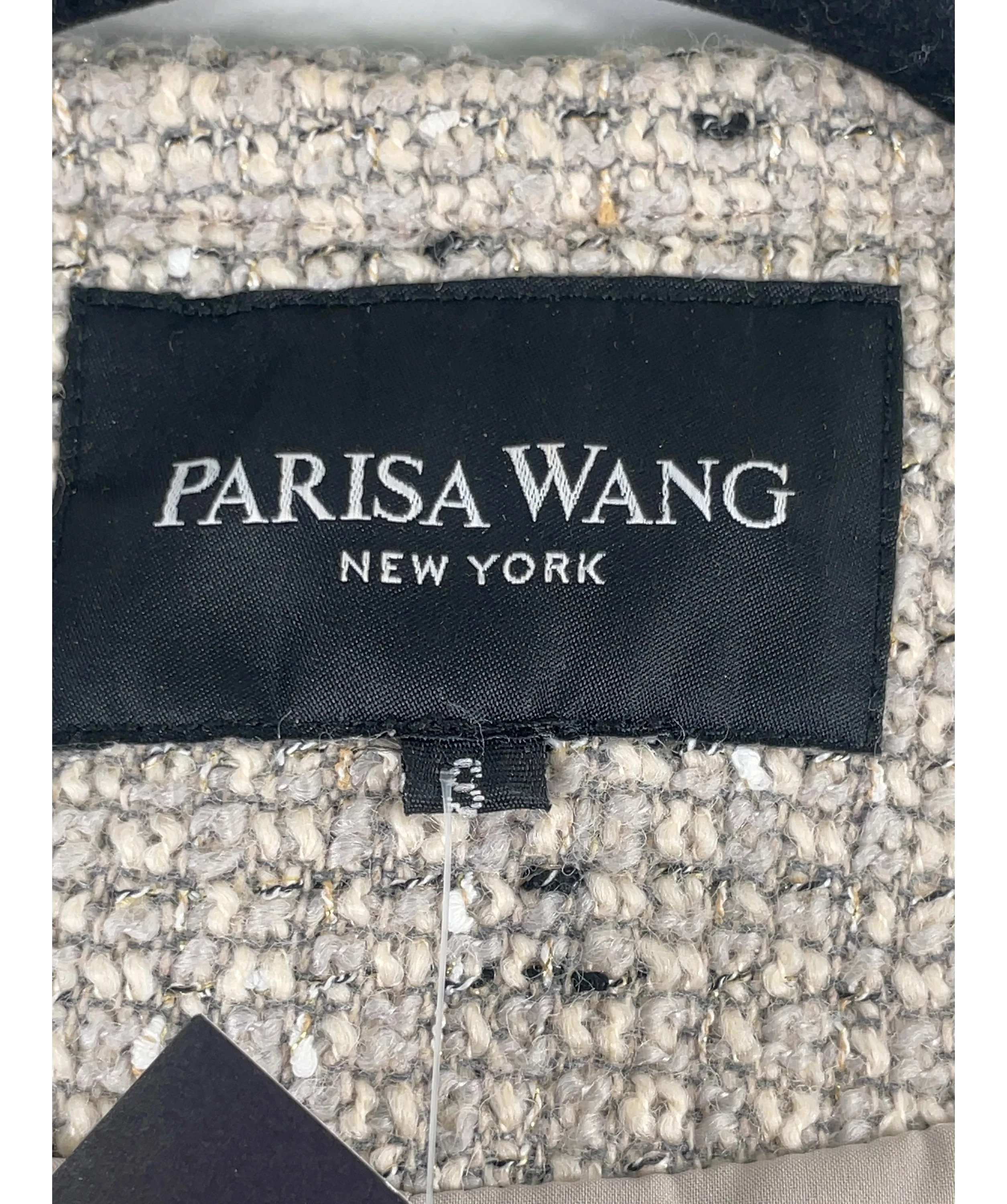 PARISA WANG Beige Cropped Tweed Jacket Beige, size UK S — detail