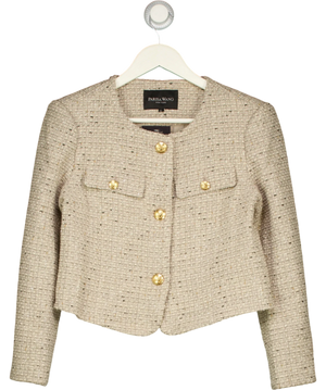 PARISA WANG Cropped Tweed Jacket Beige UK S