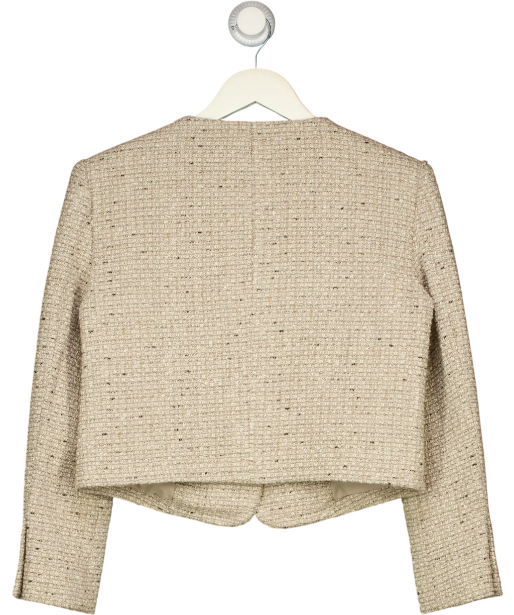 PARISA WANG Beige Cropped Tweed Jacket Beige, size UK S — back