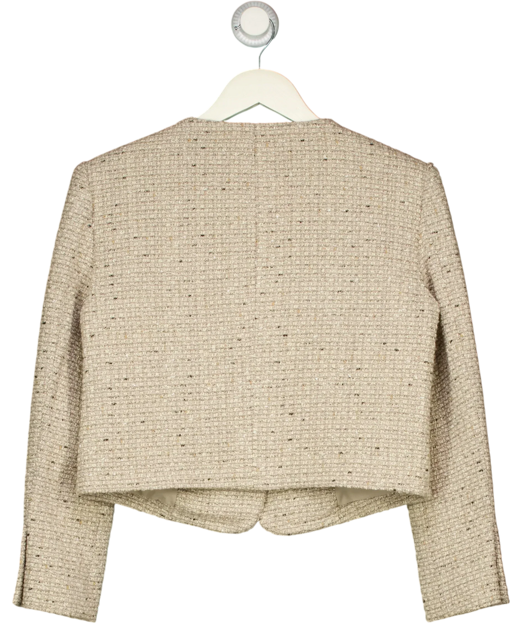 PARISA WANG Beige Cropped Tweed Jacket Beige, size UK S — back