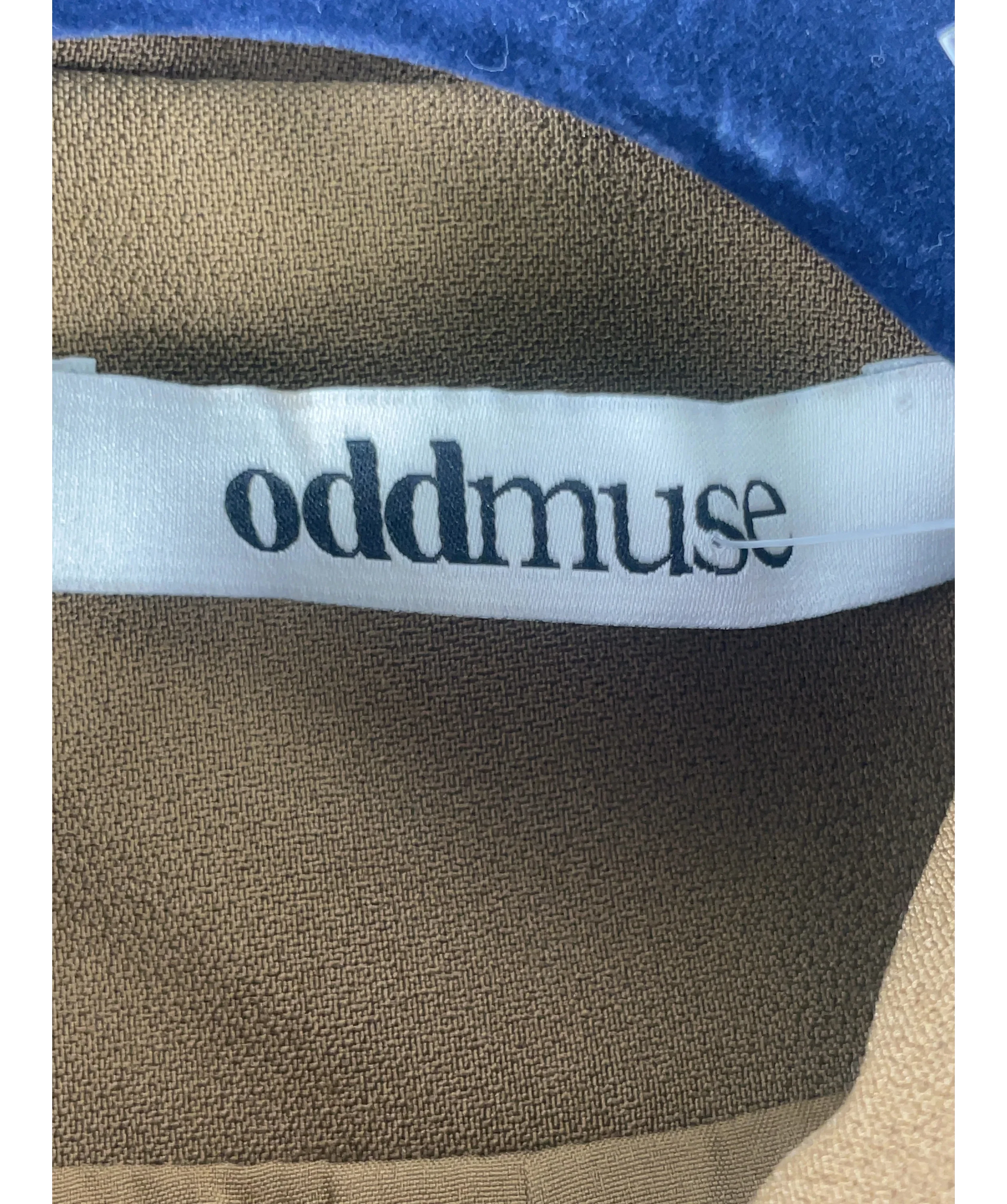 ODD MUSE Brown The Ultimate Muse Structured Crepe Jacket Olive, size UK S — detail