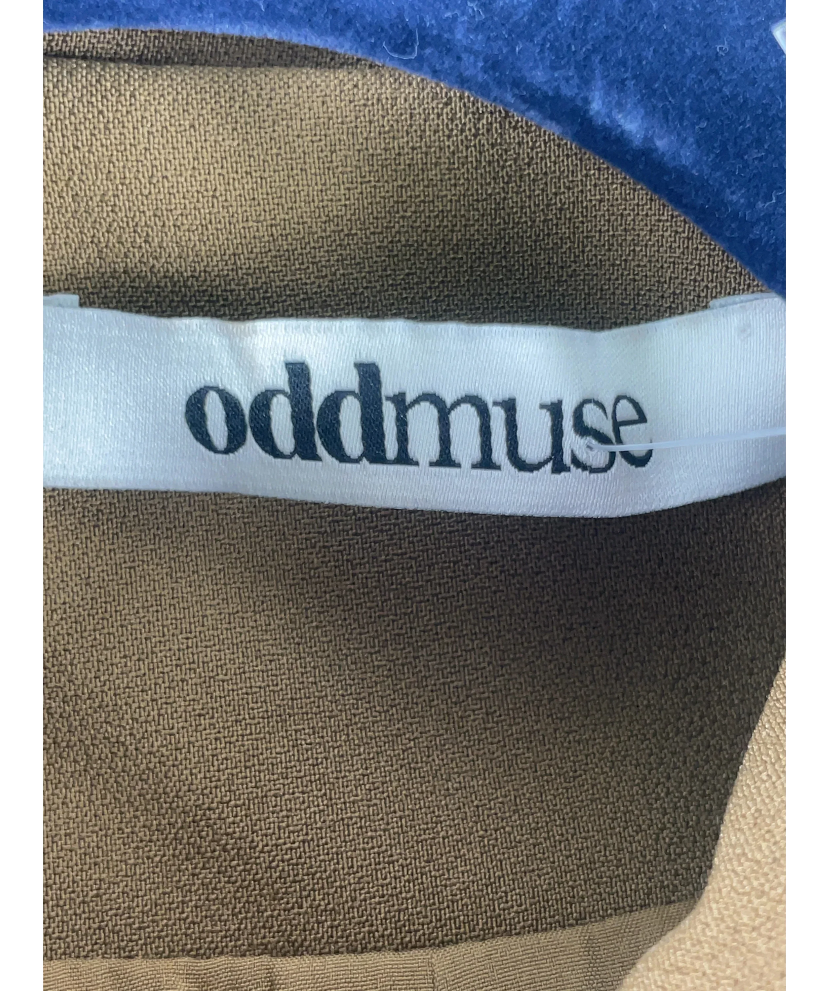 ODD MUSE Brown The Ultimate Muse Structured Crepe Jacket Olive, size UK S — detail