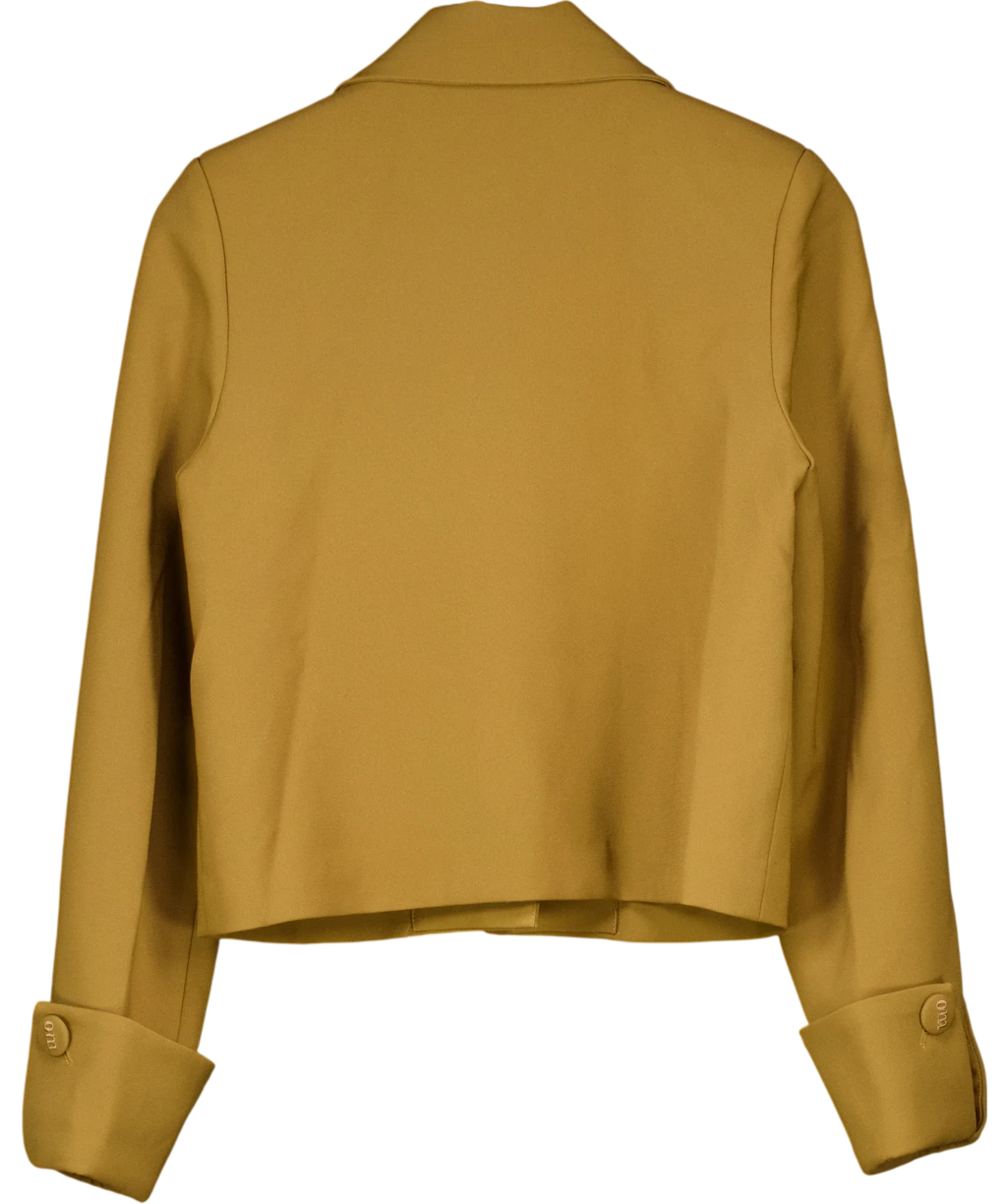 ODD MUSE Brown The Ultimate Muse Structured Crepe Jacket Olive, size UK S — back