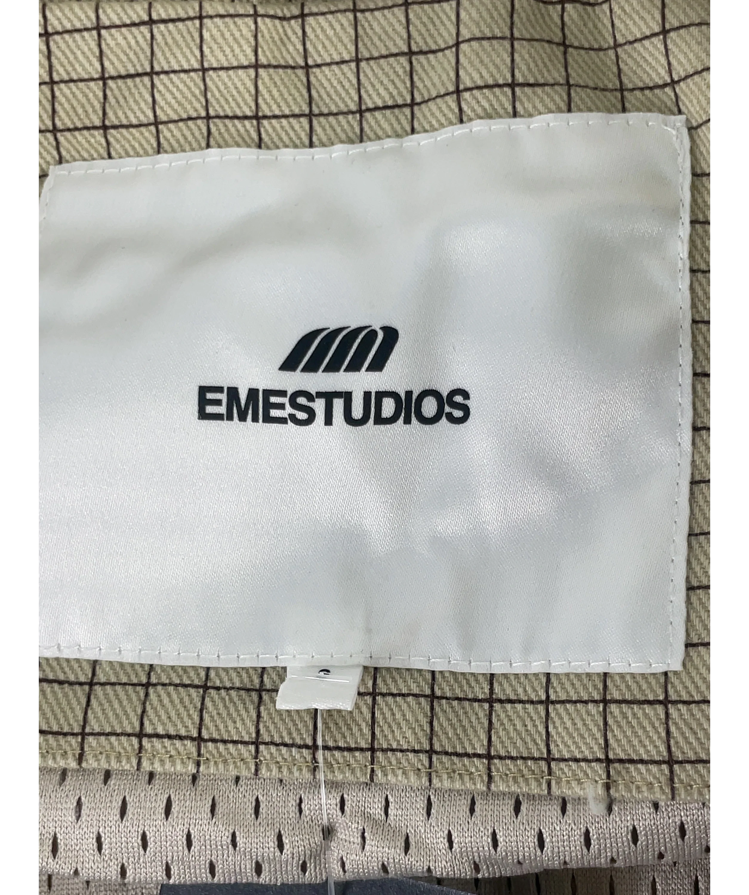 EME STUDIOS Beige Siroq Squared Muddy Jacket Beige, size UK S — detail