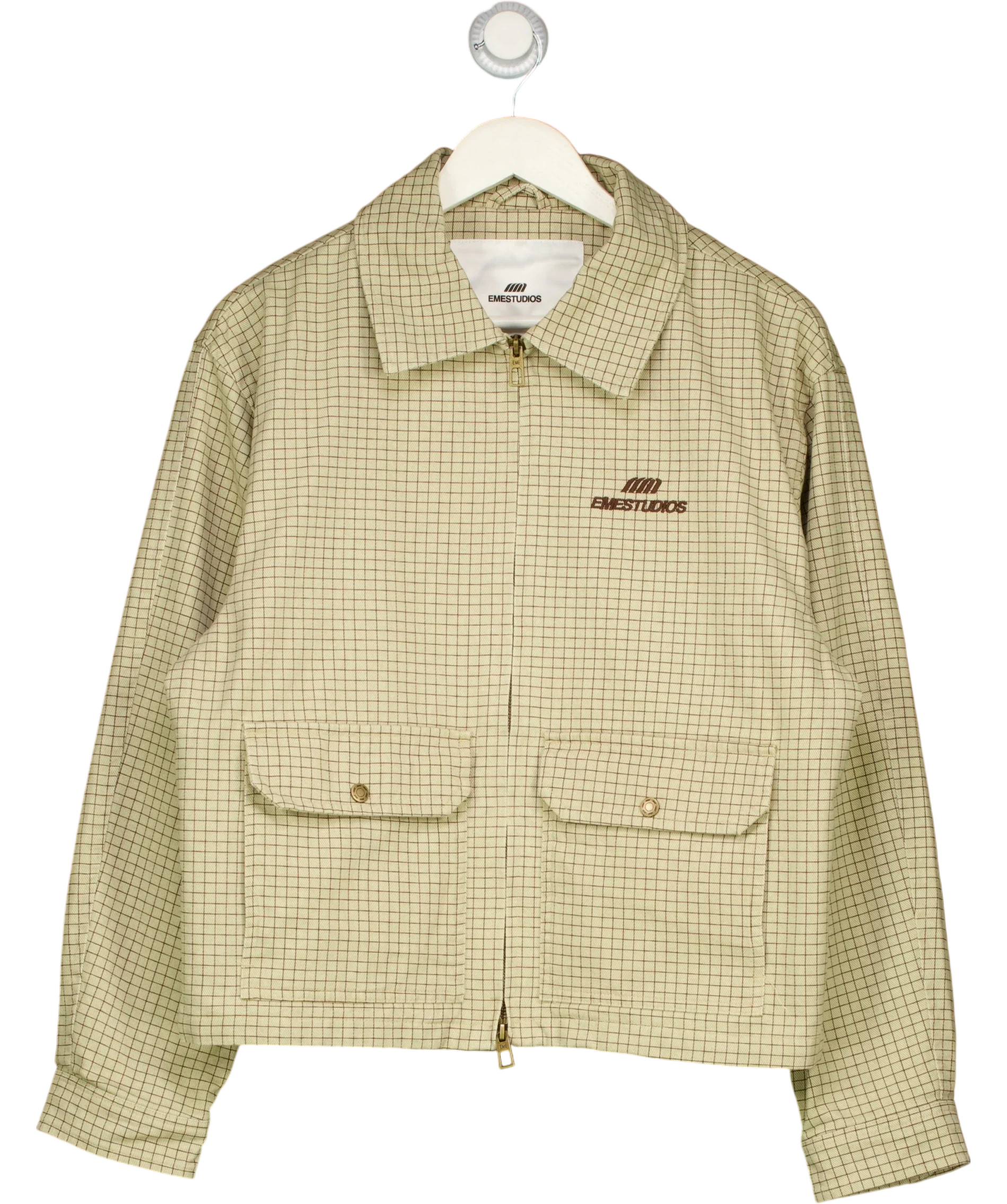 EME STUDIOS Beige Siroq Squared Muddy Jacket Beige, size UK S — front