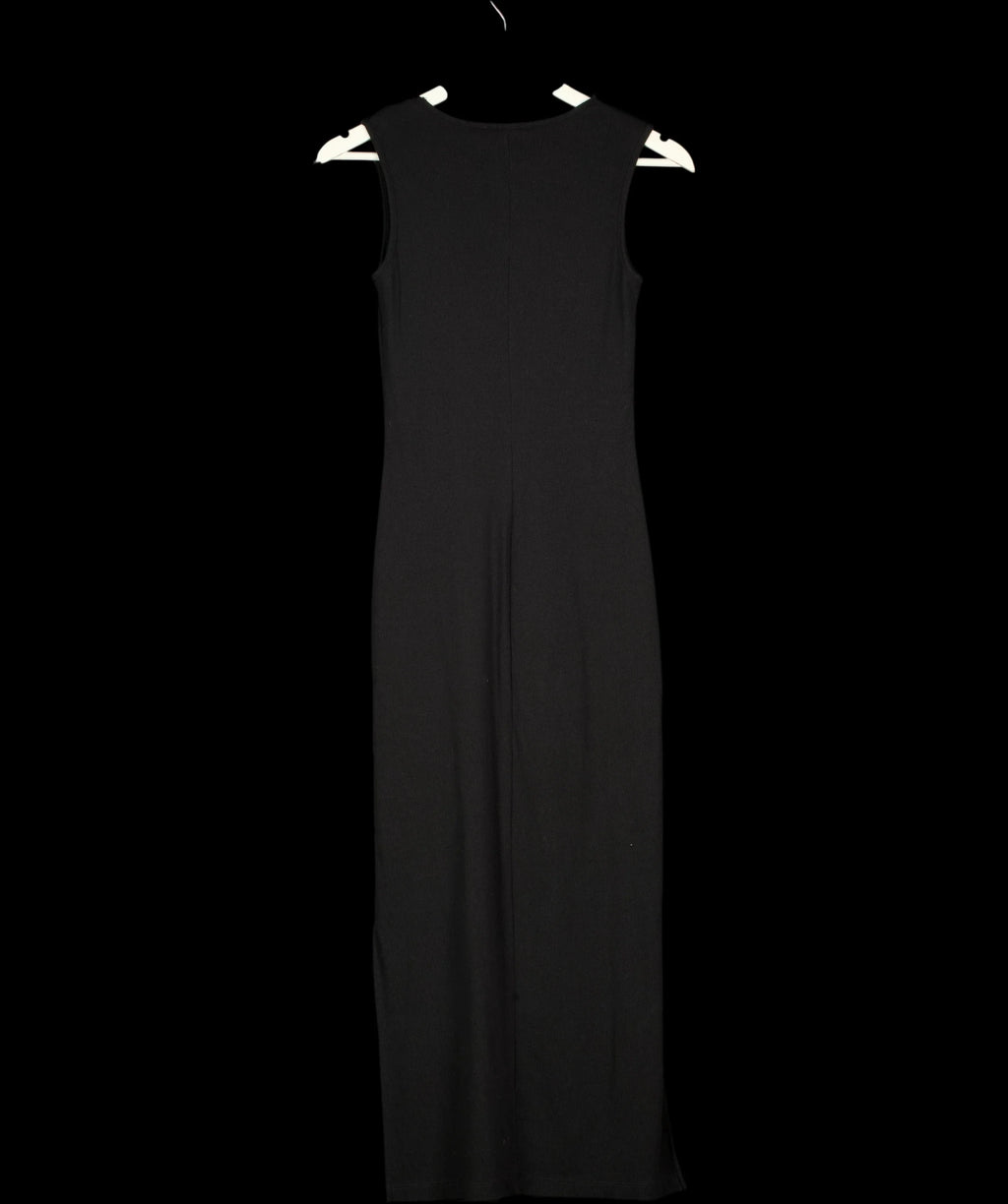 Saint + Sofia Black Andie Lace Trim Sleeveless Maxi Dress Black, size UK 6 — label