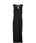 Saint + Sofia Black Andie Lace Trim Sleeveless Maxi Dress Black, size UK 6 — front