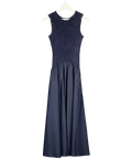 Fabrique Blue x Rebekka Bach Keira Sleeveless Panel Maxi Dress Washed Blue Denim, size UK S — front