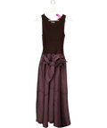 Fabrique Brown x Rebekka Bach Kaia Paneled Waist Tie Sleeveless Dress Dark BROWNPurple, size UK S — front
