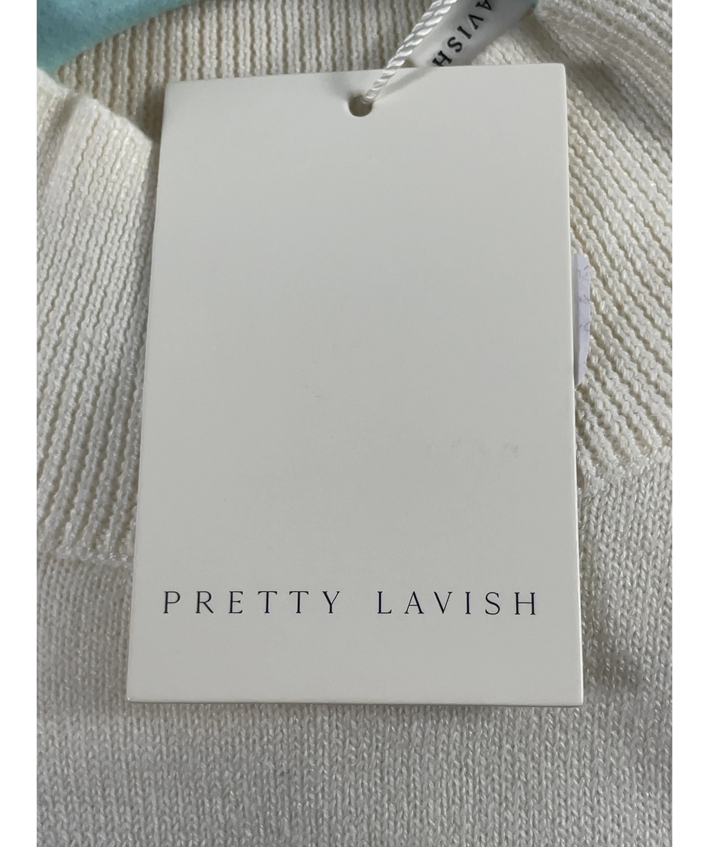 PRETTY LAVISH Cream Zena Grown Neck Drop Hem Maxi Dress Cream, size UK S — detail