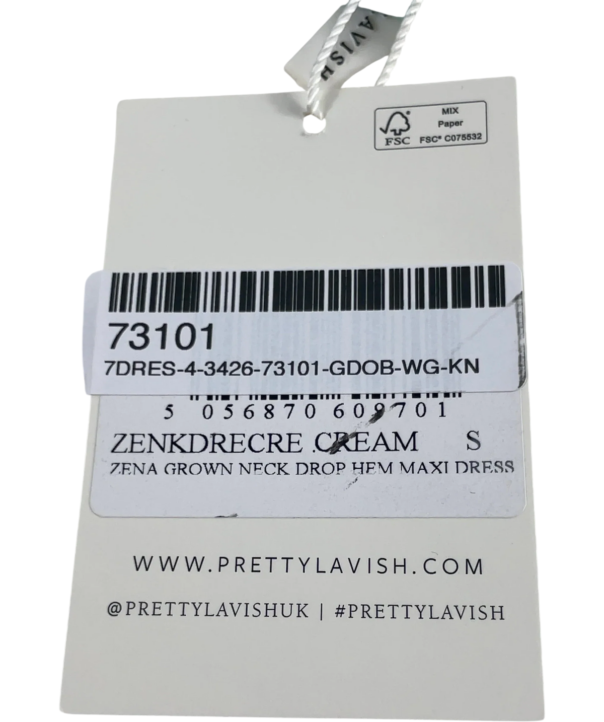 PRETTY LAVISH Zena Grown Neck Drop Hem Maxi Dress Cream UK S — Extra shot
