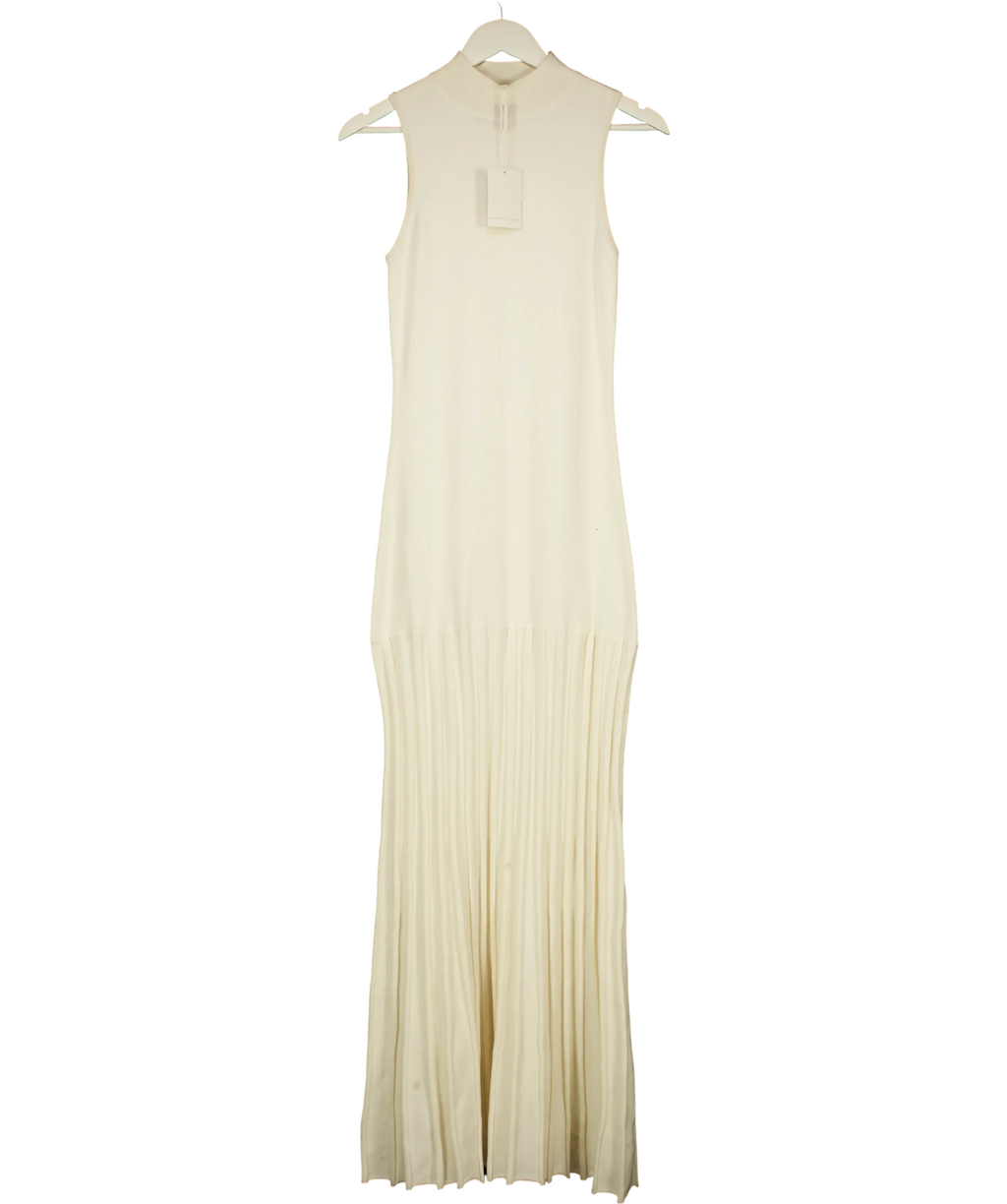PRETTY LAVISH Cream Zena Grown Neck Drop Hem Maxi Dress Cream, size UK S — front