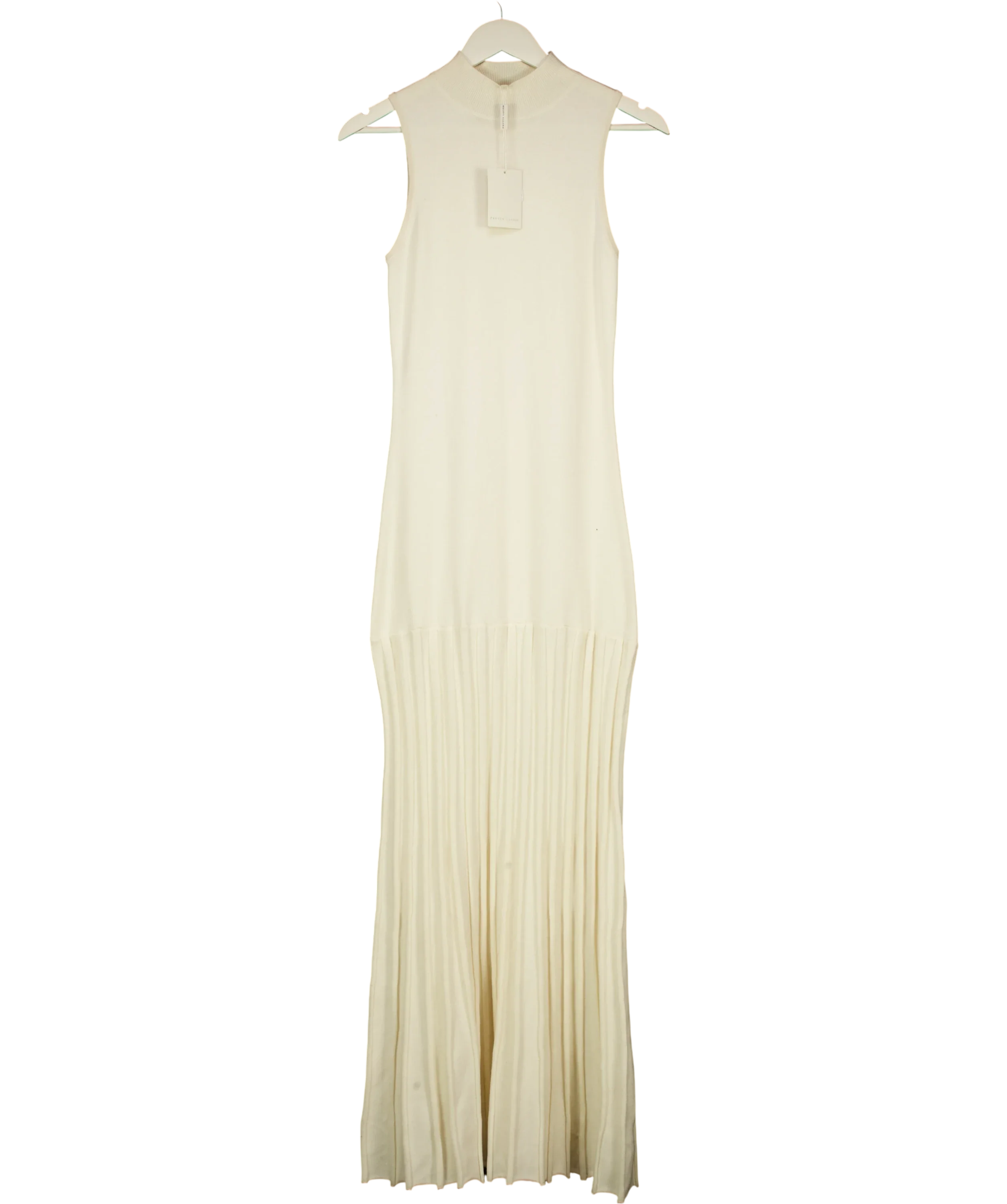 PRETTY LAVISH Cream Zena Grown Neck Drop Hem Maxi Dress Cream, size UK S — front
