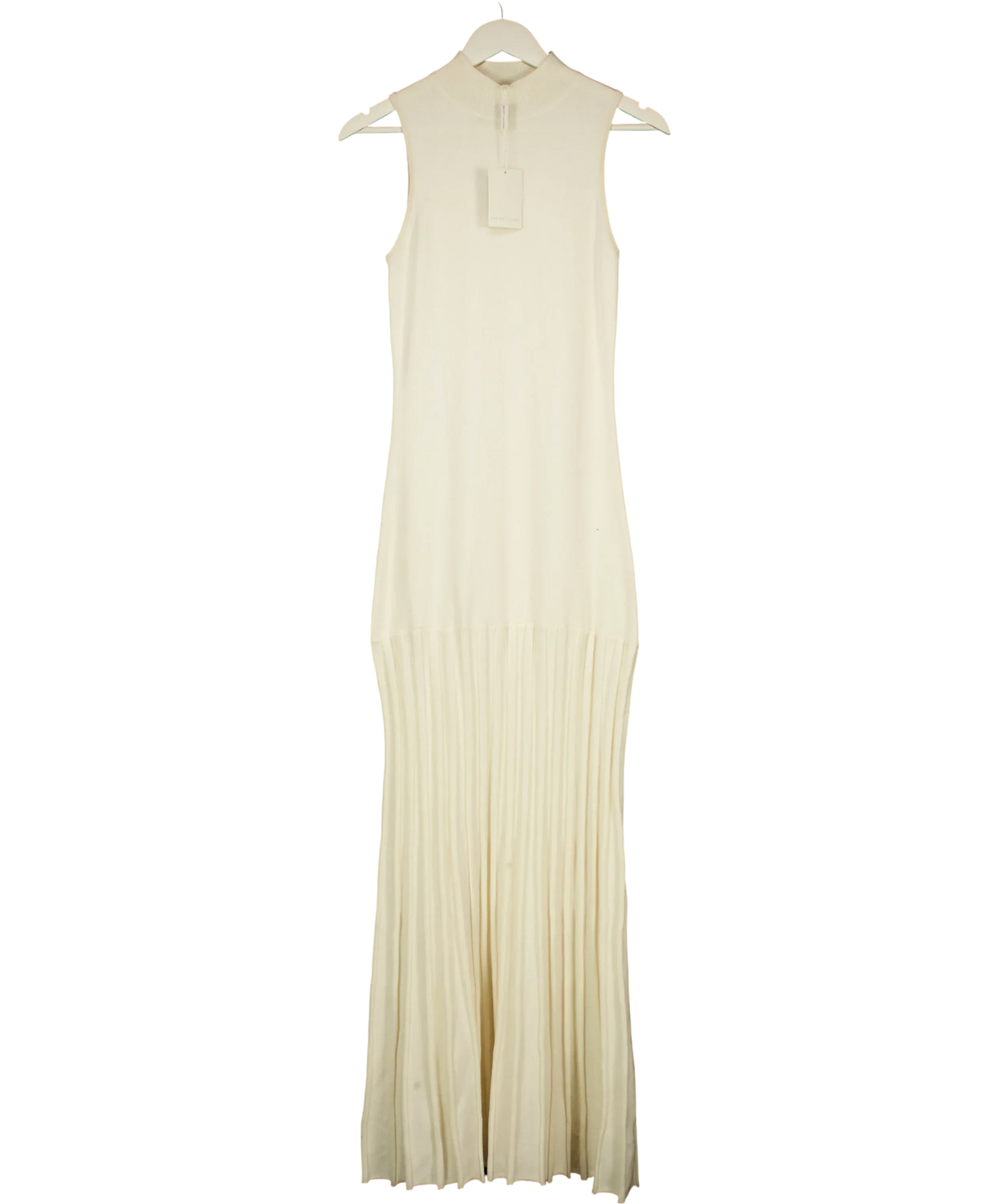 PRETTY LAVISH Cream Zena Grown Neck Drop Hem Maxi Dress Cream, size UK S — front