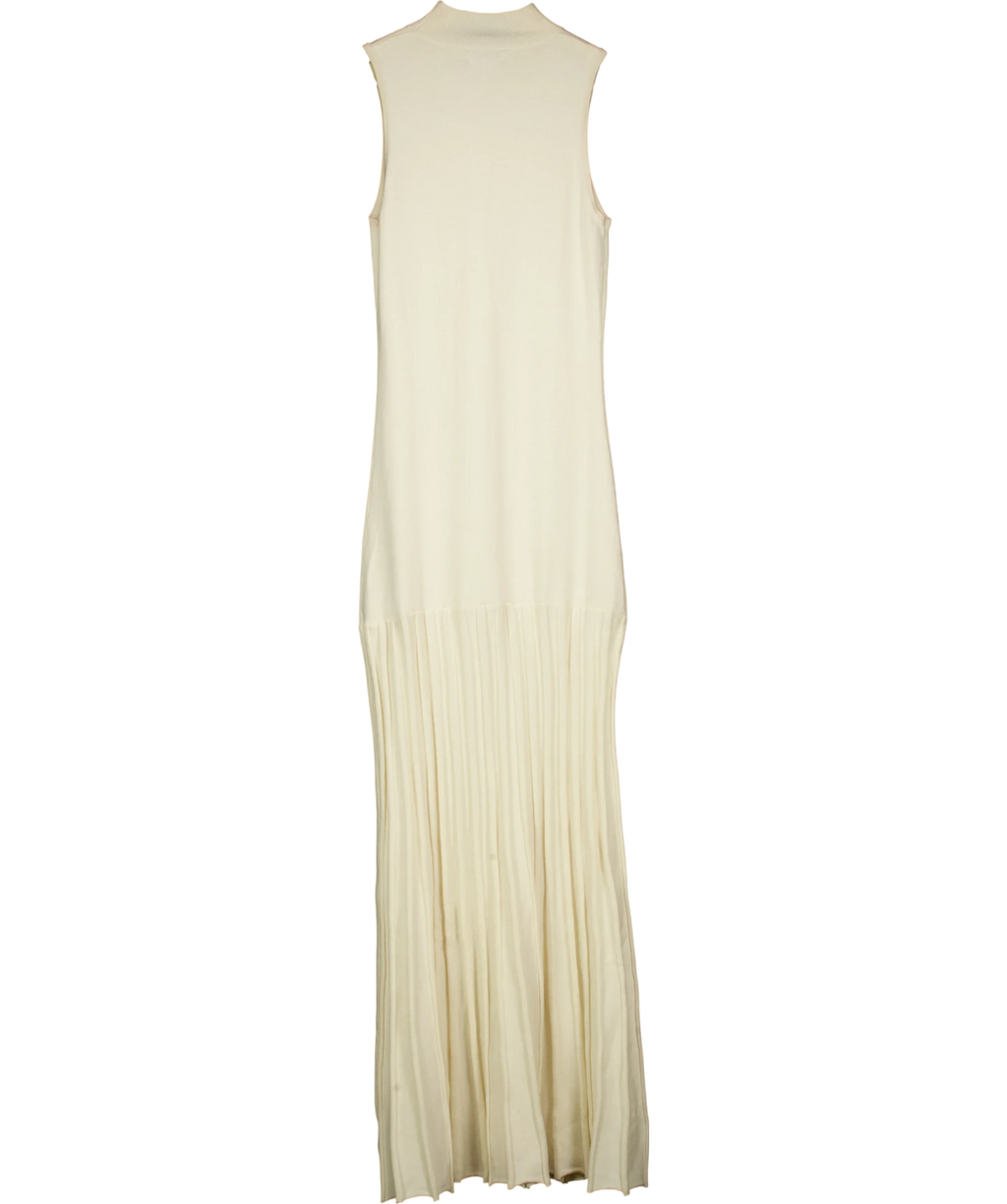 PRETTY LAVISH Cream Zena Grown Neck Drop Hem Maxi Dress Cream, size UK S — back