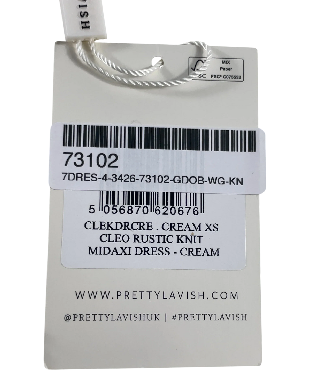 PRETTY LAVISH Cleo Rustic Knit Midaxi Dress Cream UK XS — Extra shot