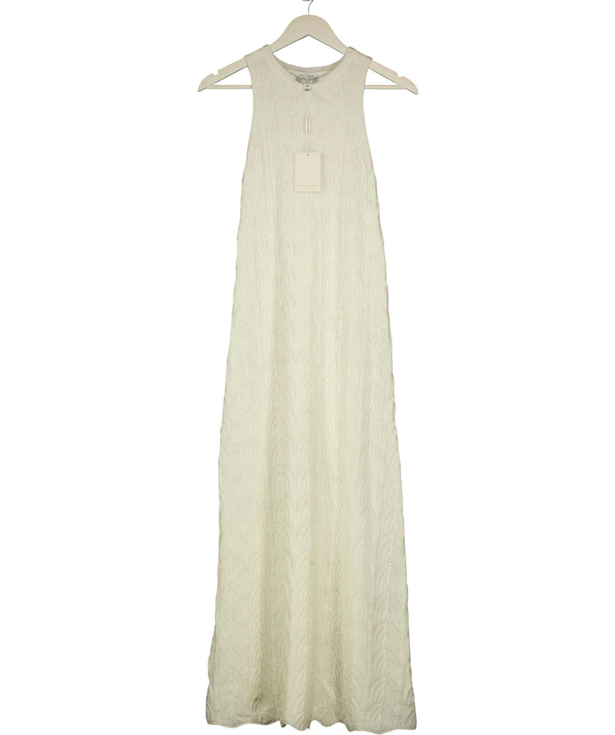 PRETTY LAVISH Cream Cleo Rustic Knit Midaxi Dress Cream, size UK XS — front