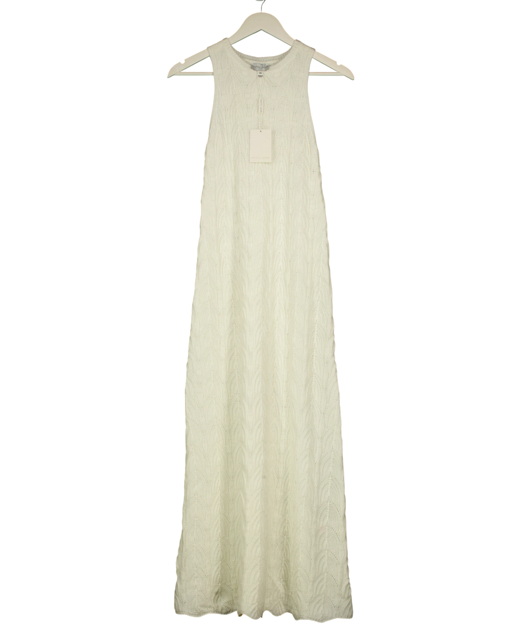 PRETTY LAVISH Cream Cleo Rustic Knit Midaxi Dress Cream, size UK XS — front