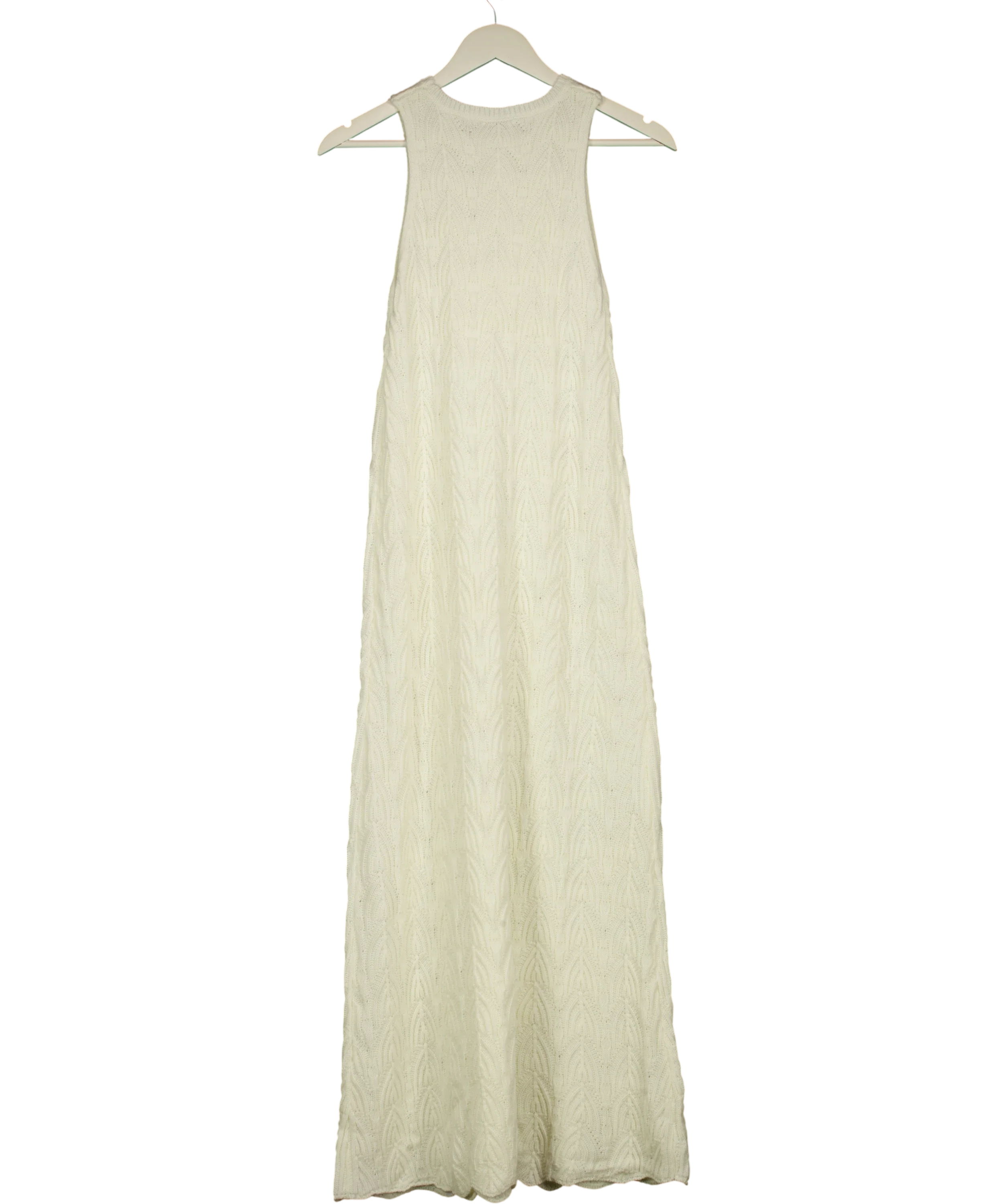 PRETTY LAVISH Cream Cleo Rustic Knit Midaxi Dress Cream, size UK XS — back