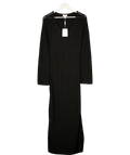 PRETTY LAVISH Black Croisette Long Sleeve Knit Beaded Midaxi Dress Black, size UK S — front