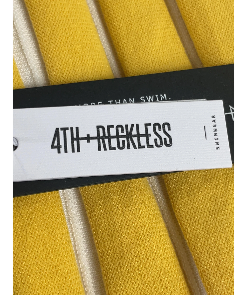4th & Reckless Yellow Thea Knitted Bandeau Maxi Dress Lemon, size UK 8 — detail