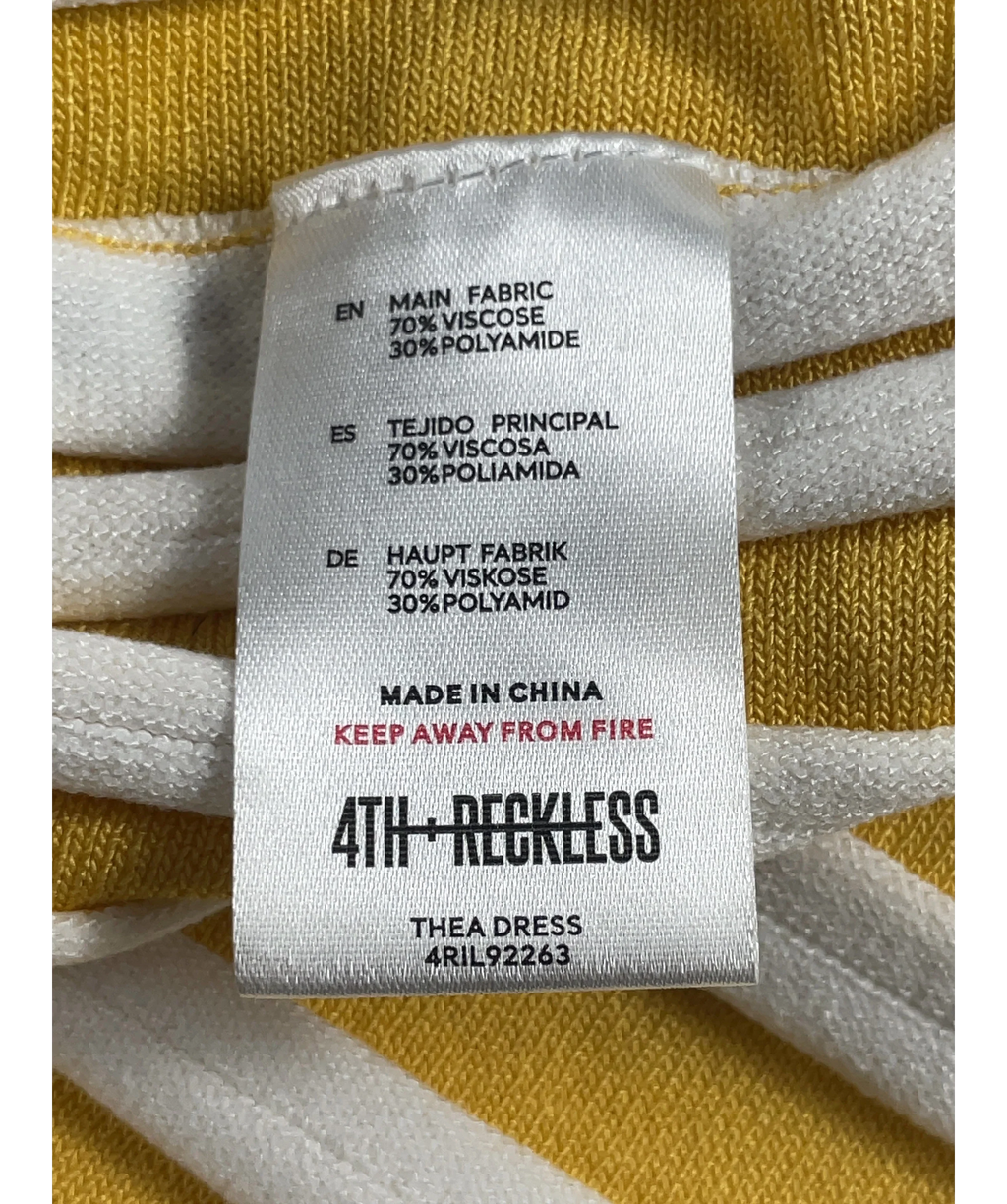 4th & Reckless Yellow Thea Knitted Bandeau Maxi Dress Lemon, size UK 8 — label