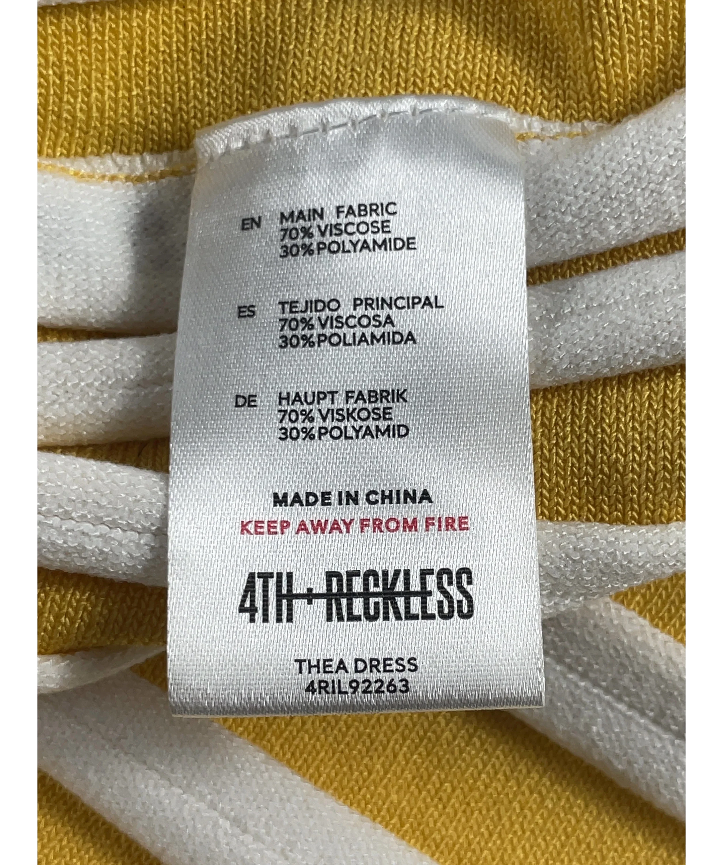 4th & Reckless Yellow Thea Knitted Bandeau Maxi Dress Lemon, size UK 8 — label