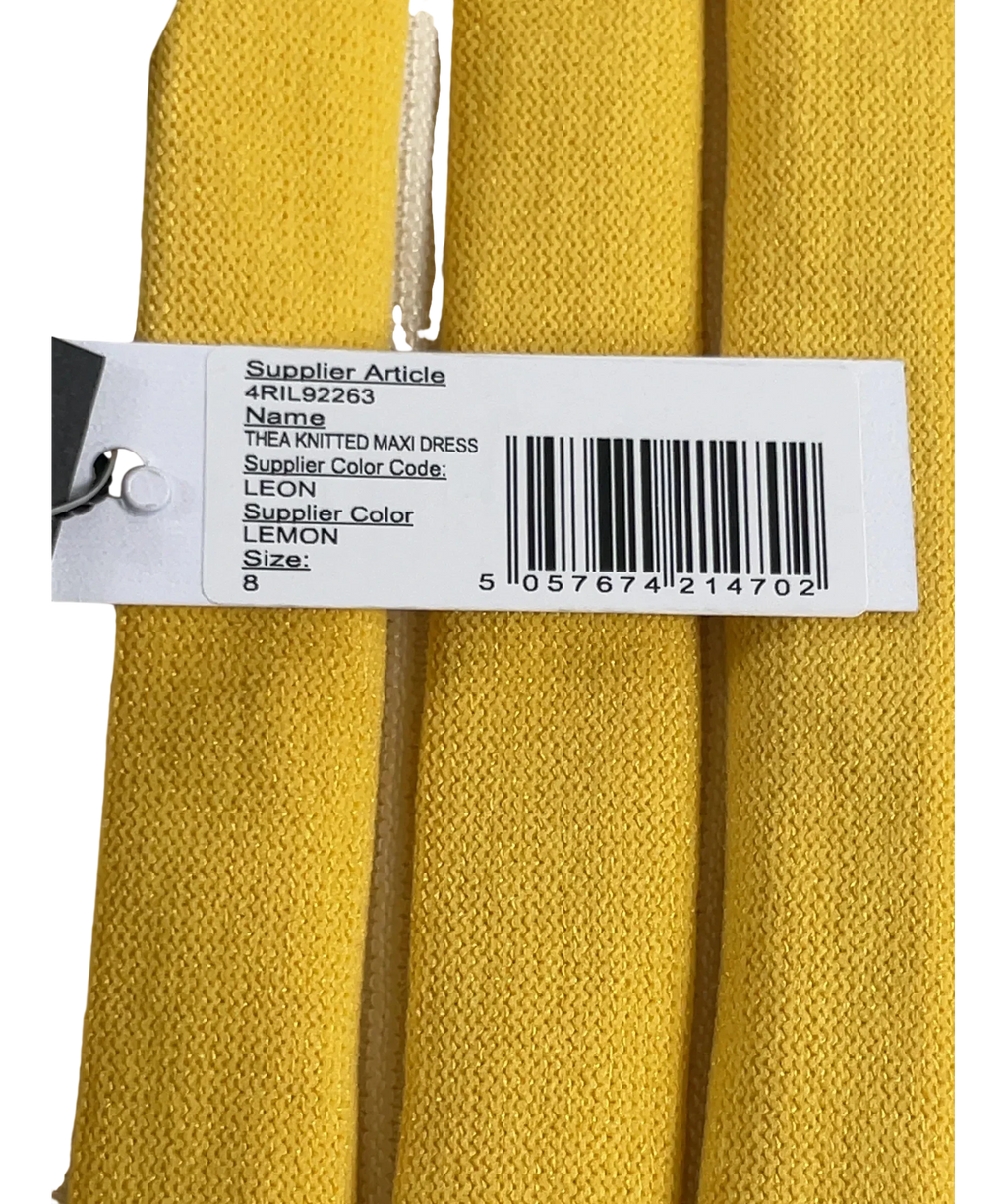 4th & Reckless Yellow Thea Knitted Bandeau Maxi Dress Lemon UK 8 — Extra shot